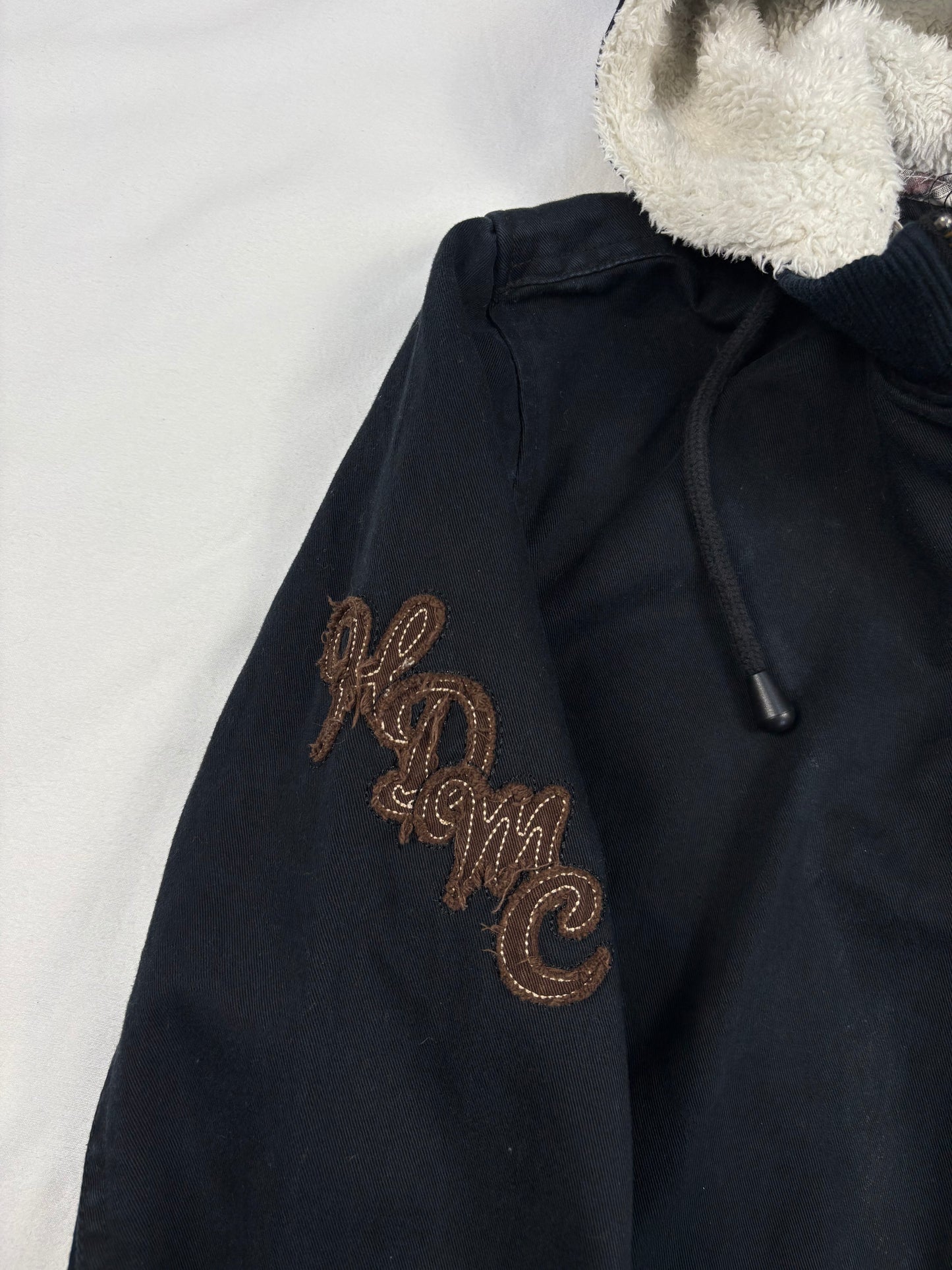 Vintage Harley Davidson Canvas Zip Up Biker Jacket (women's M)