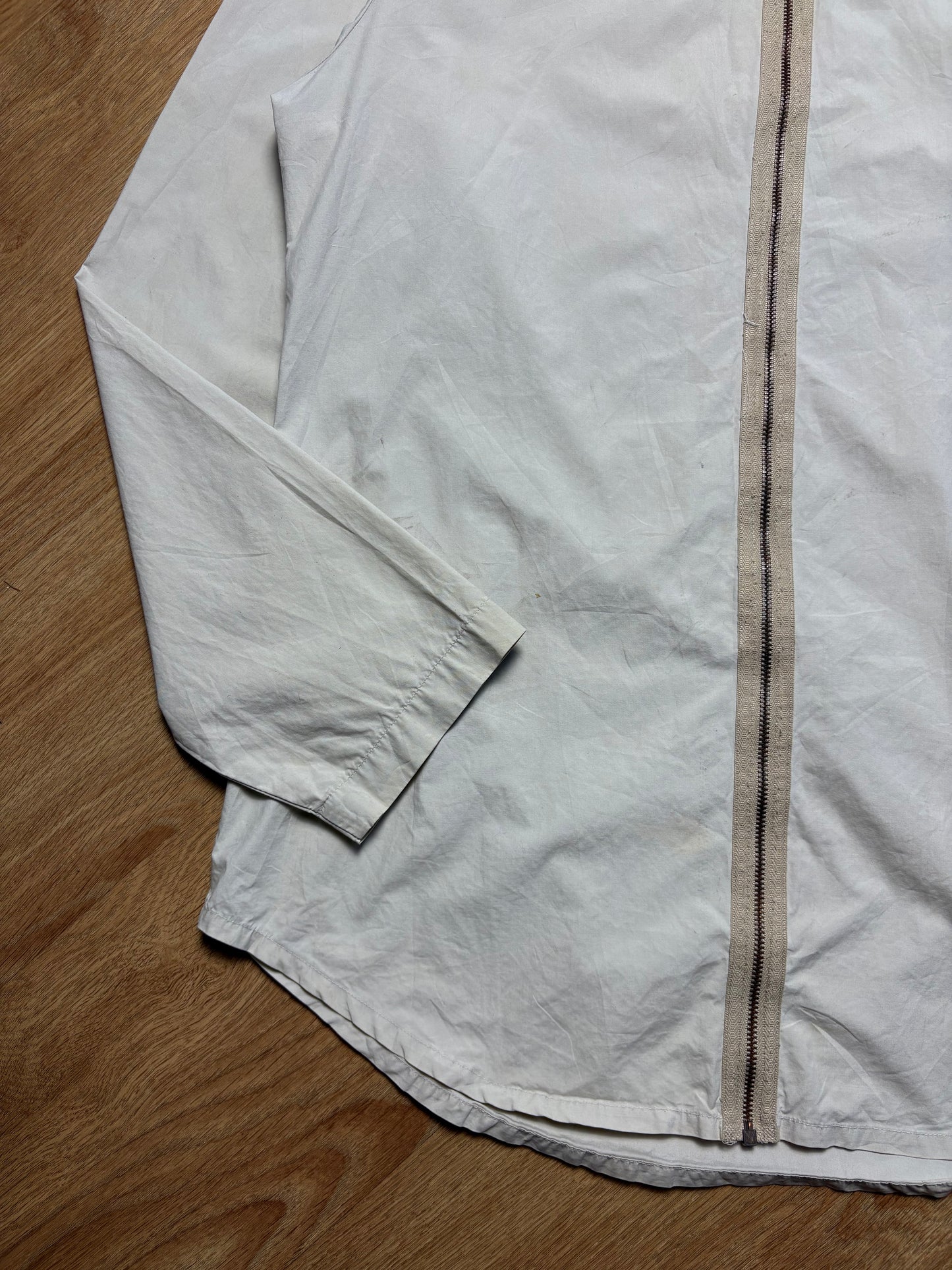 Calvin Klein 2000s Beige Zip-up Harrington Shirt (S)