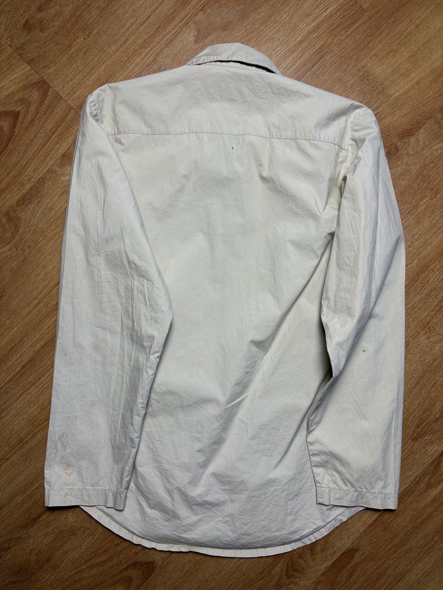 Calvin Klein 2000s Beige Zip-up Harrington Shirt (S)