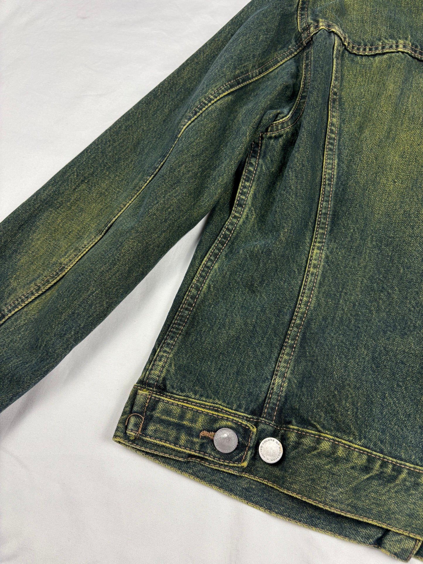 United Colors of Benetton Acid Green Denim Jacket (women's S)
