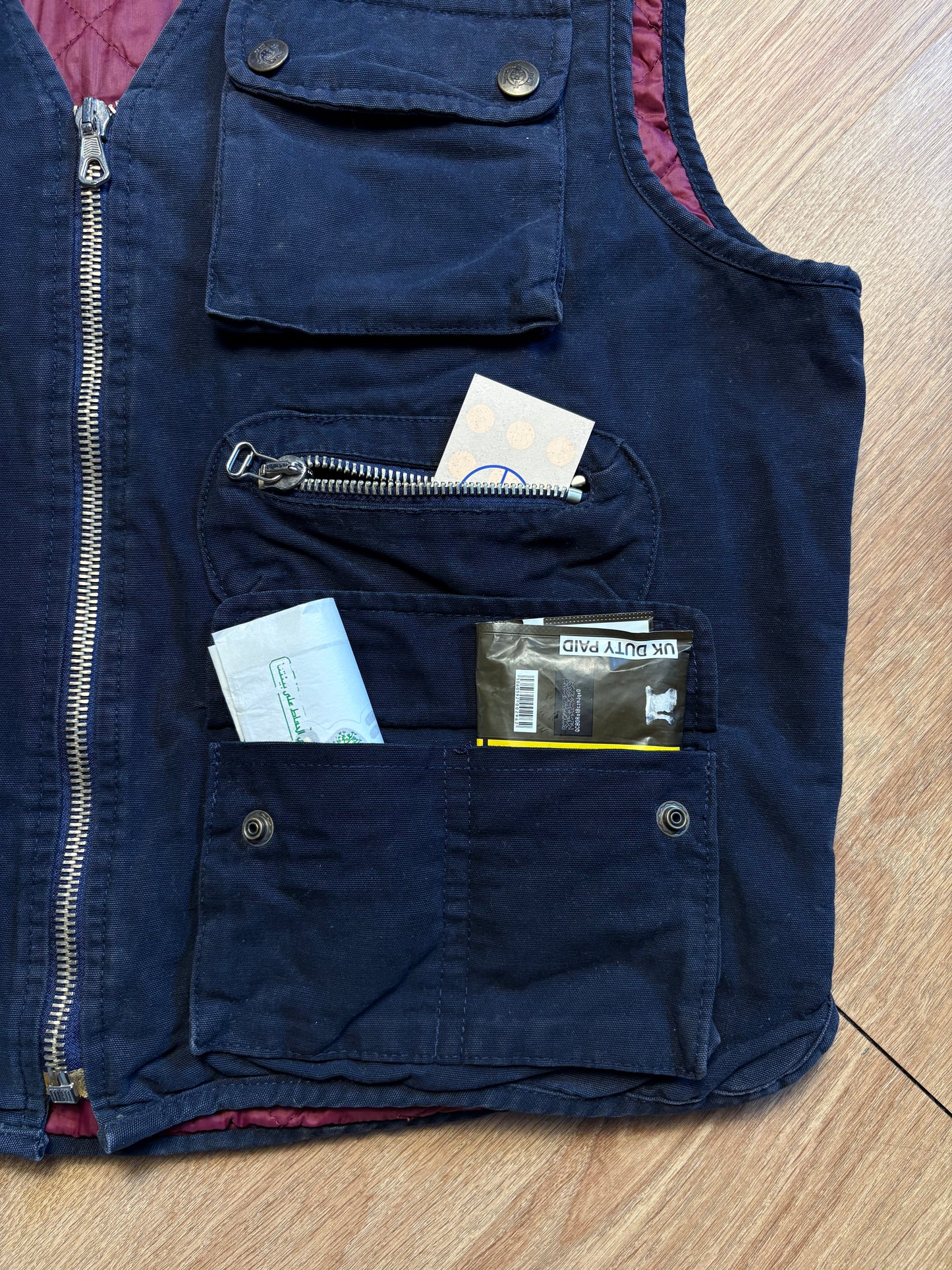 Zip Jeans & Co. 90s Technical Multi-pocket Canvas Vest (L)
