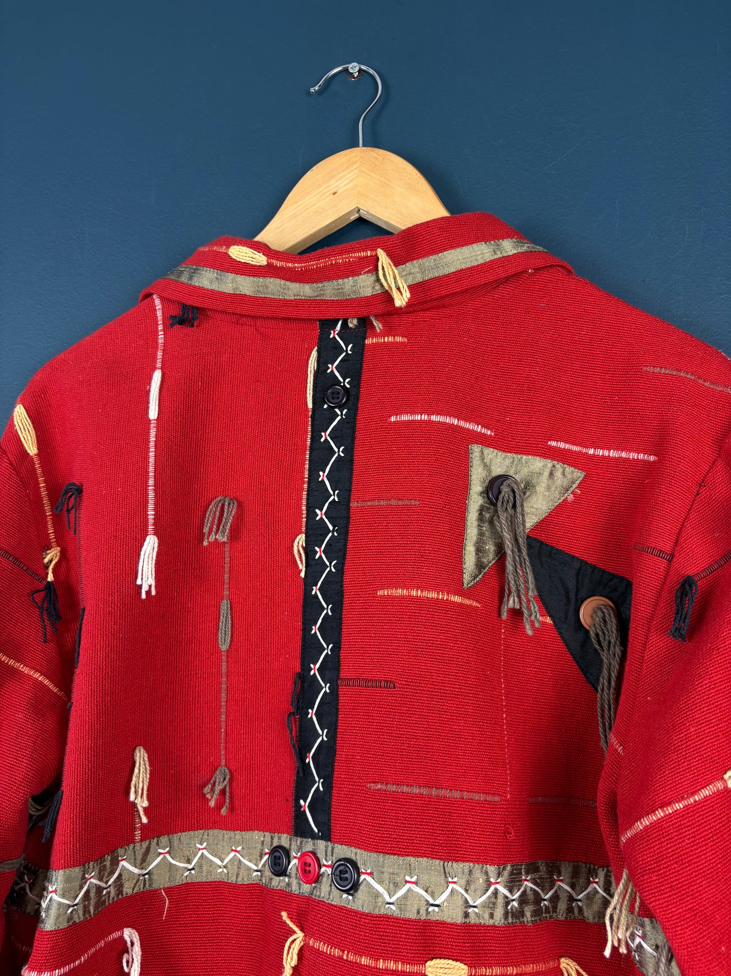 Vintage Orvis Artsian Tassel Red Cotton Jacket (L)