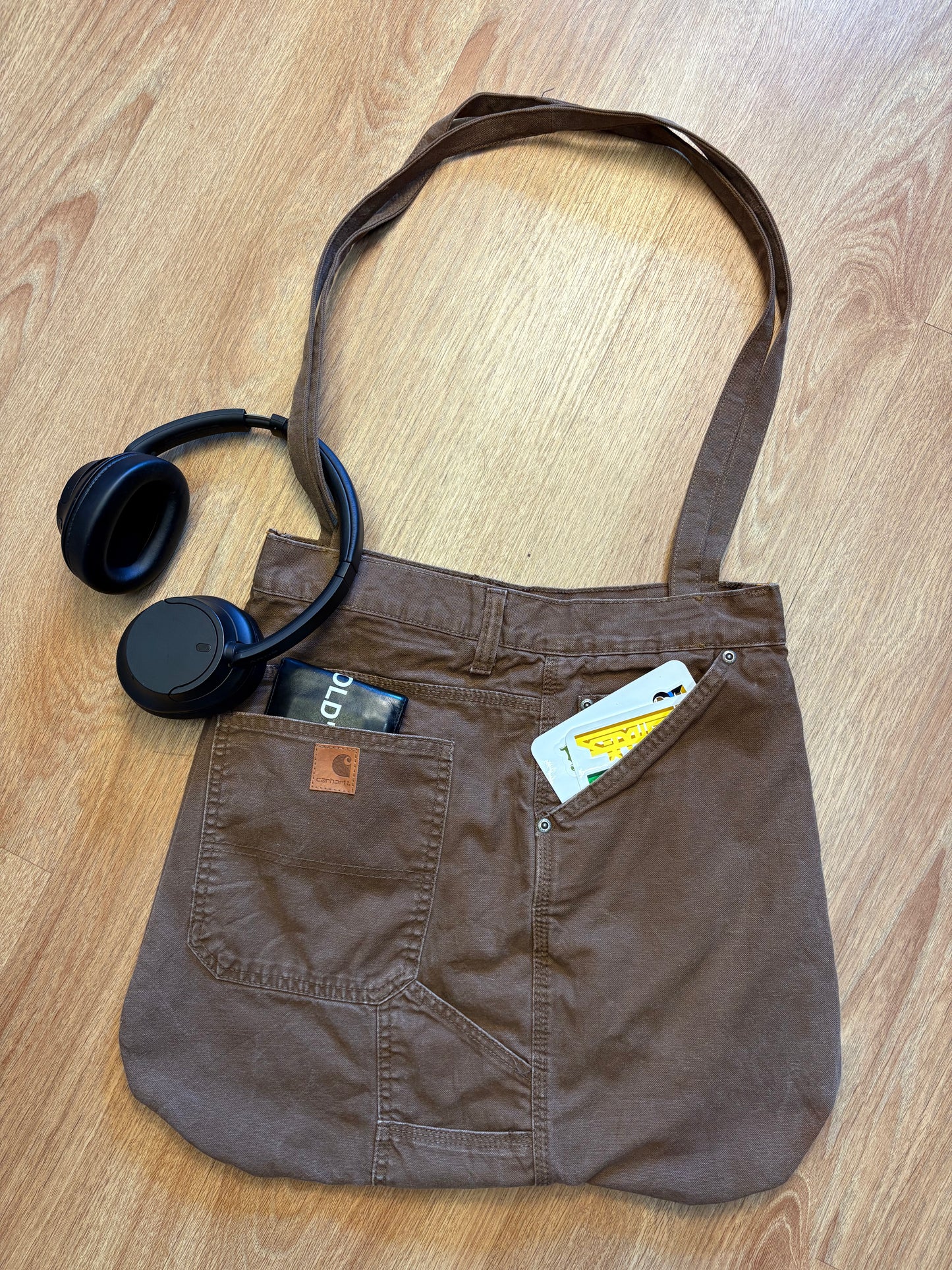 Carhartt Reworked Cargo Pocket Brown Tote Bag