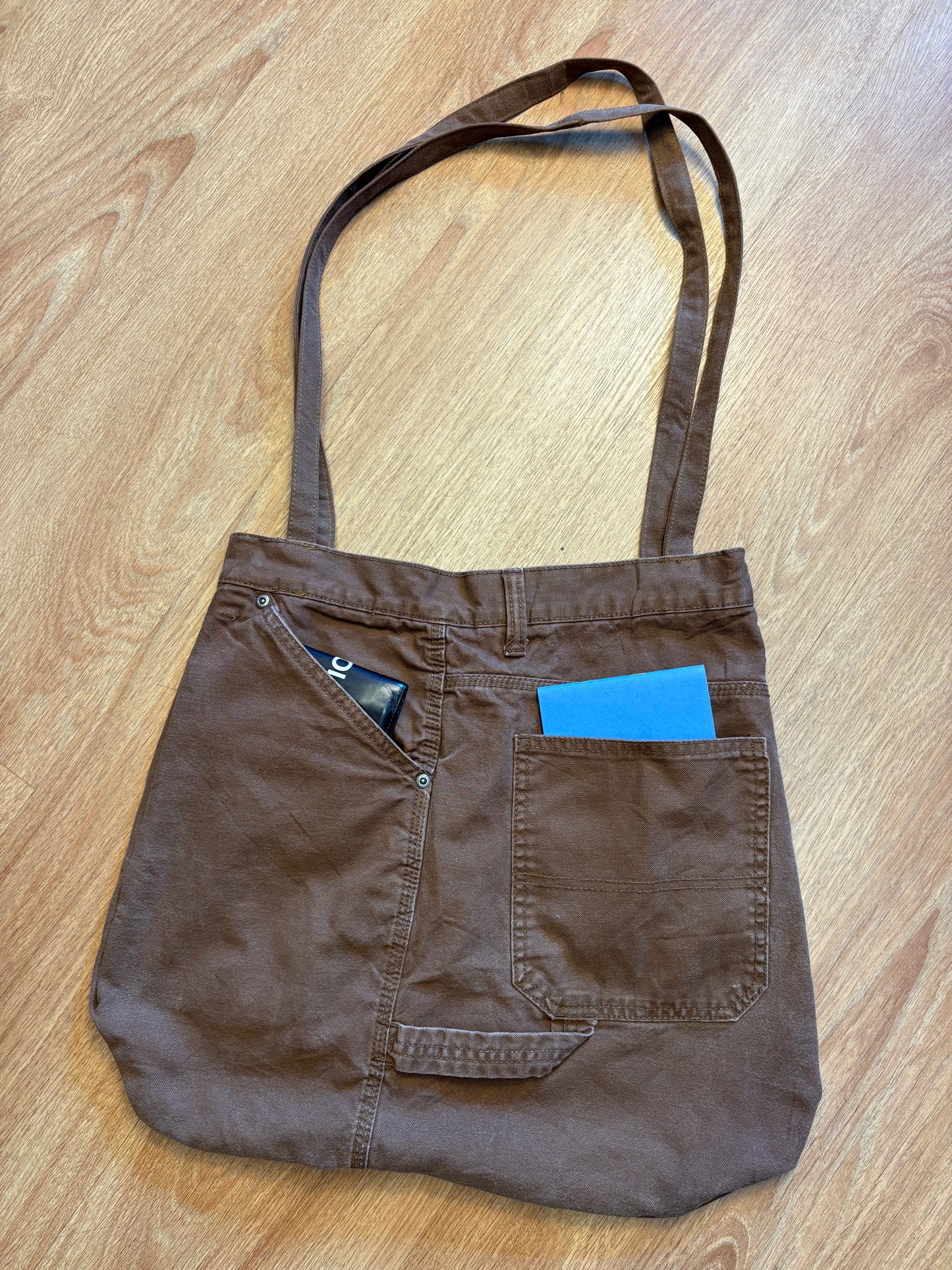 Carhartt Reworked Cargo Pocket Brown Tote Bag