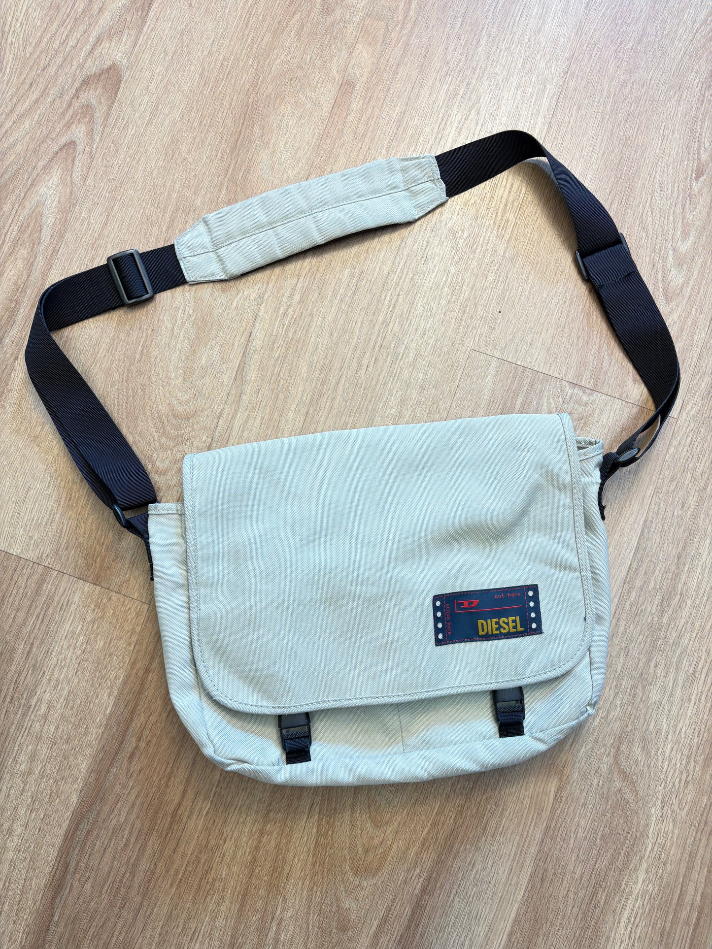 Diesel Industry Beige Messenger Cross-Body Bag