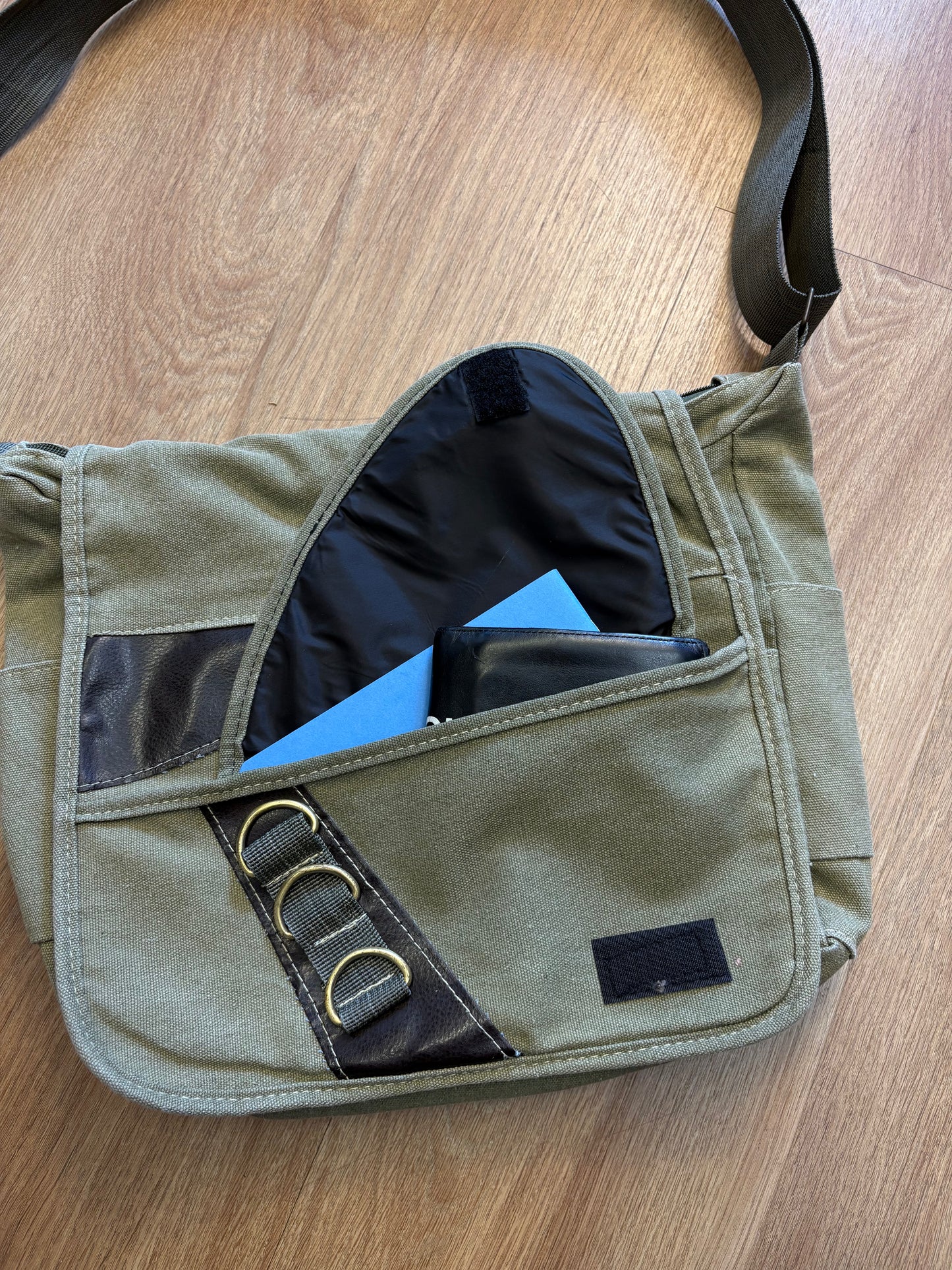 Diesel Industry Khaki Messenger Cross-Body Bag