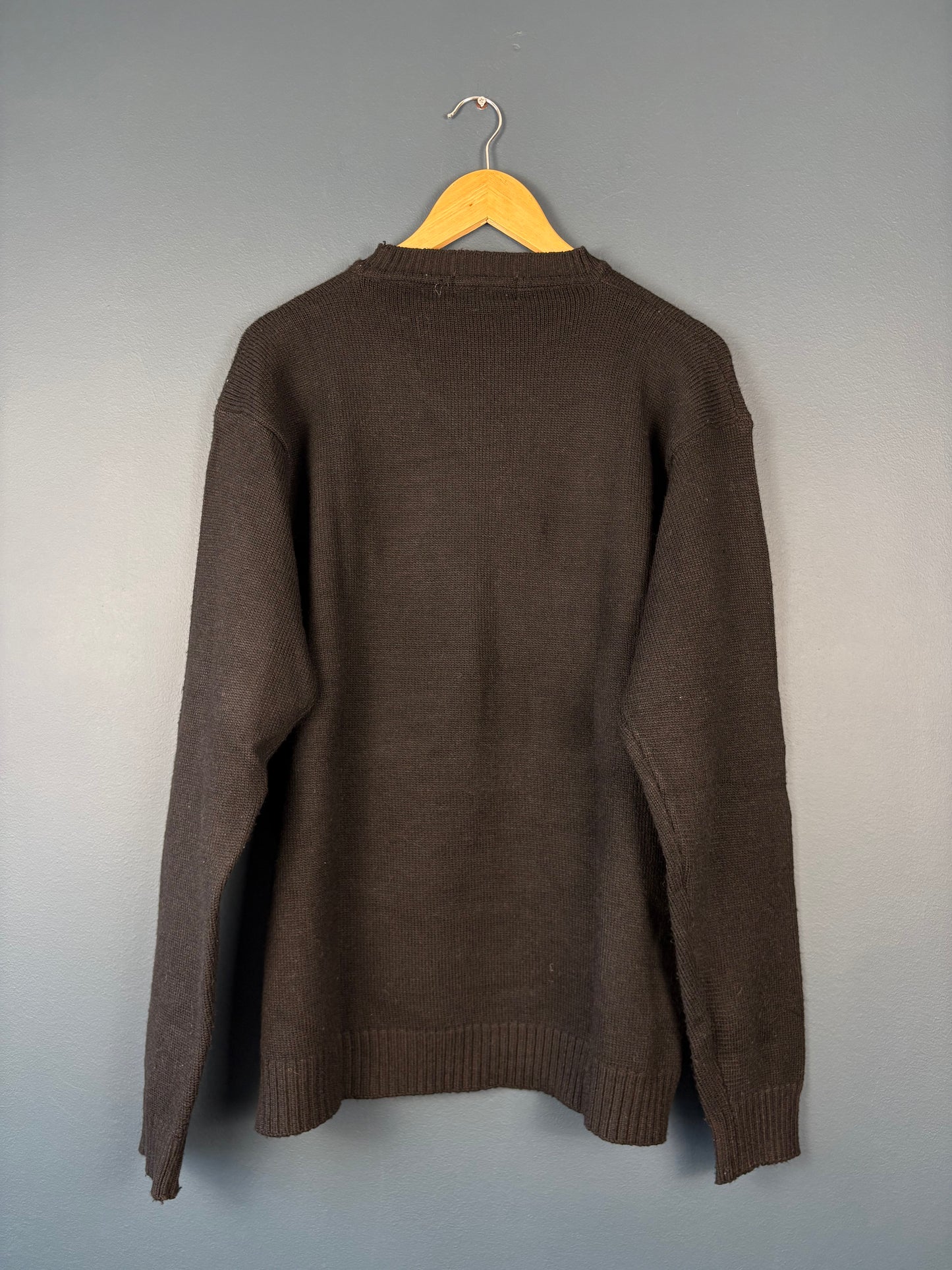 Vintage ICEBERG Jeans Walking Black Knit Jumper (L)