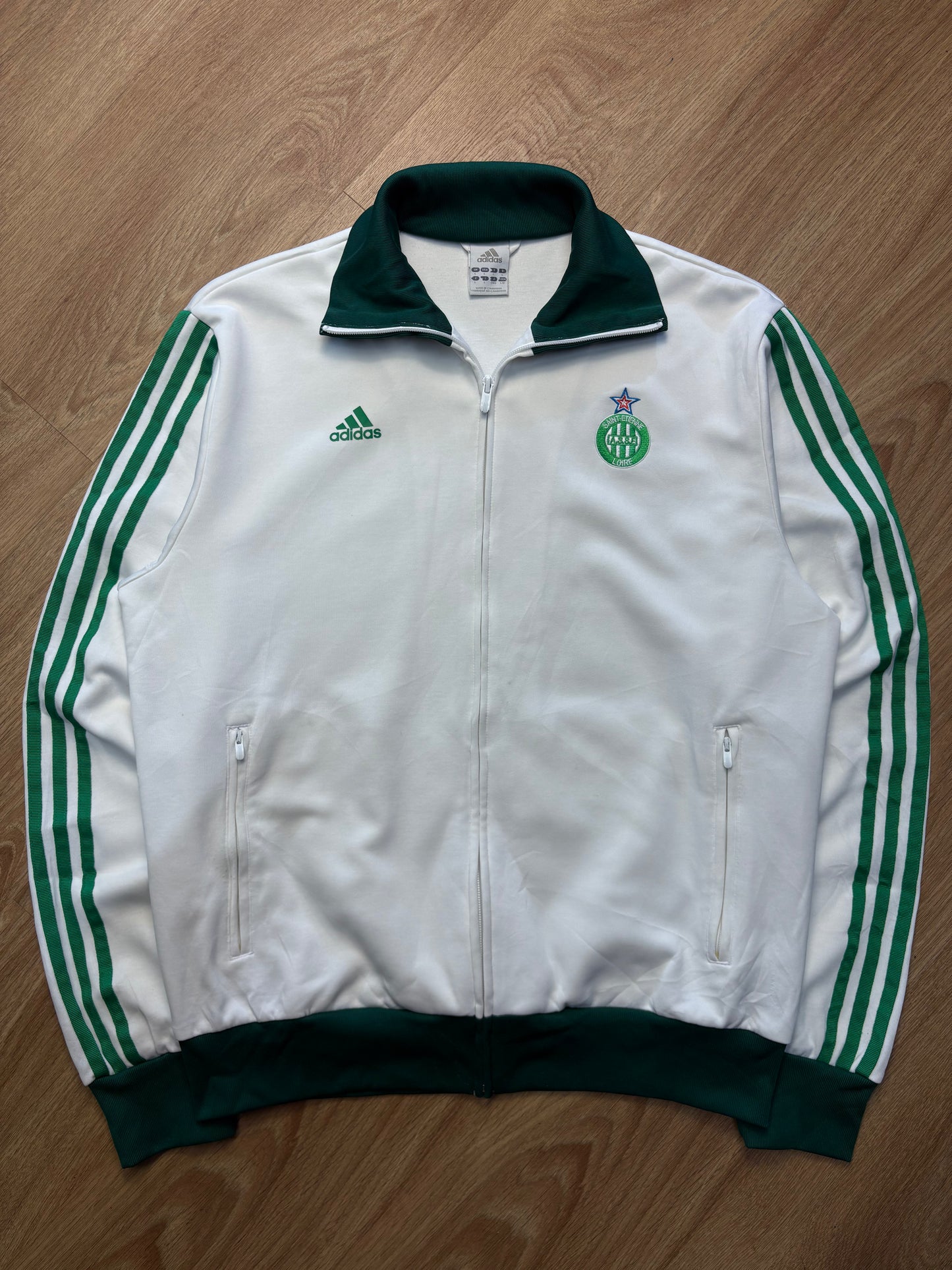 Adidas Saint Etienne 2000s White Football Track Jacket (L)