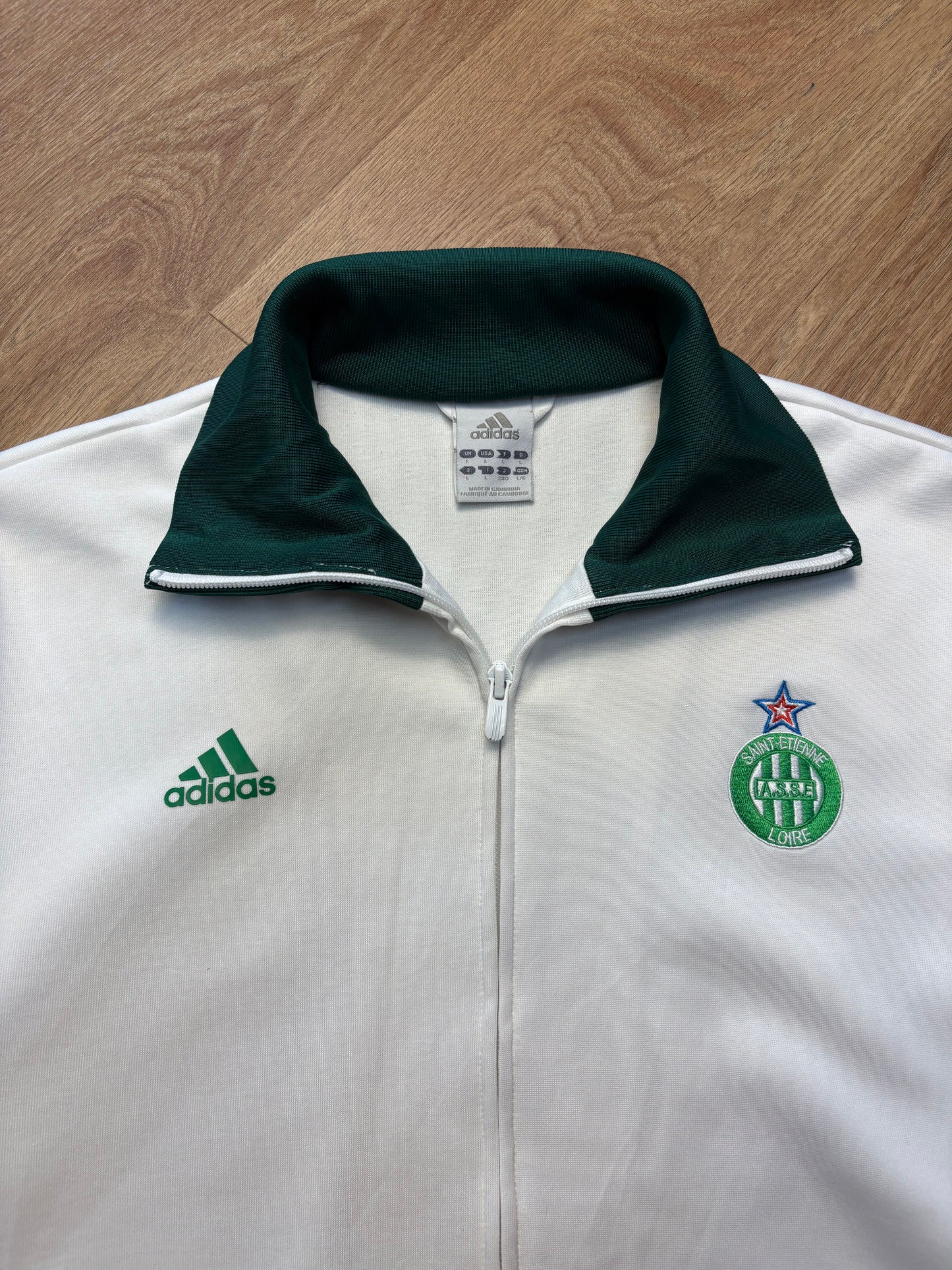 Adidas Saint Etienne 2000s White Football Track Jacket (L)