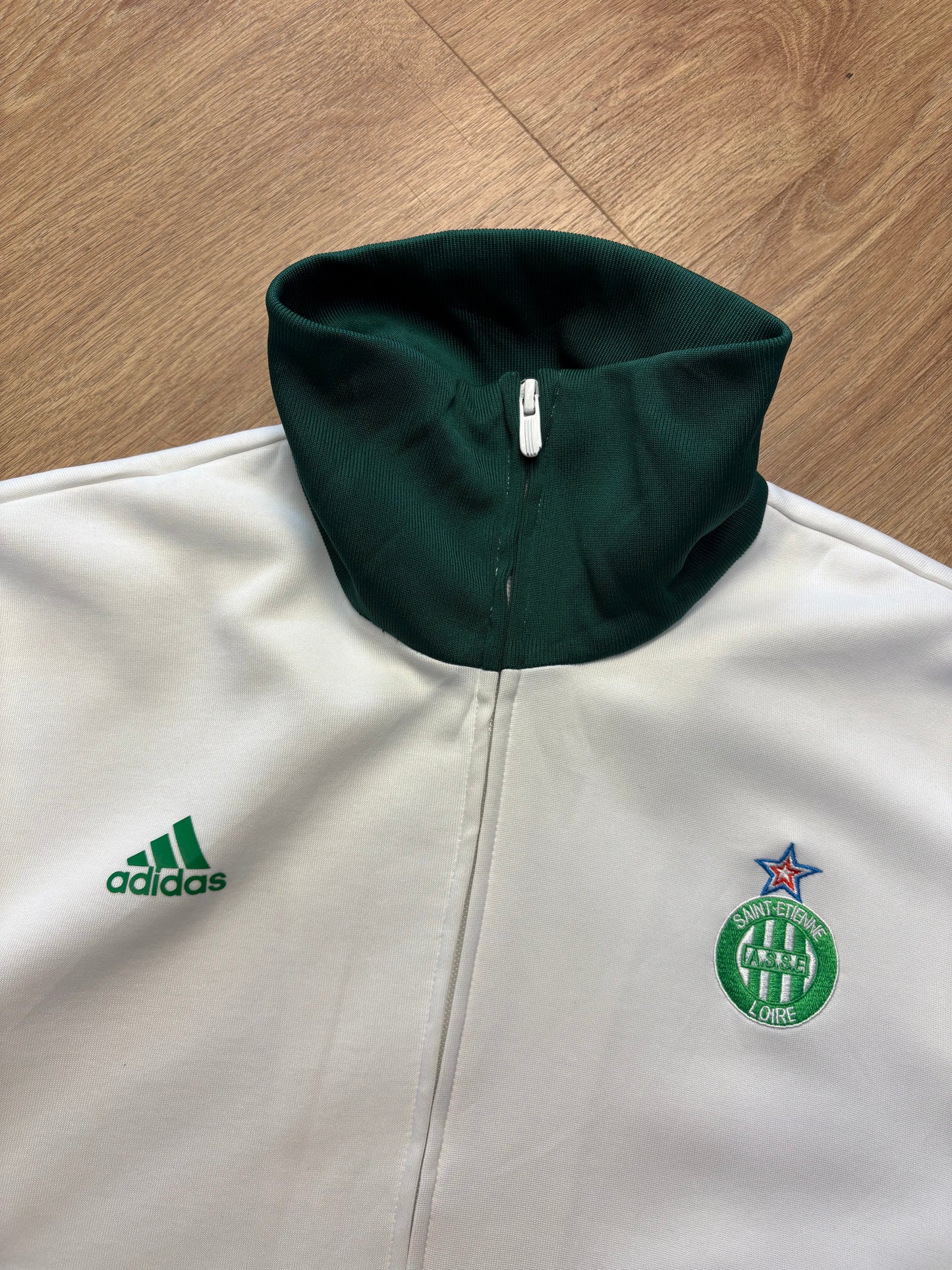 Adidas Saint Etienne 2000s White Football Track Jacket (L)
