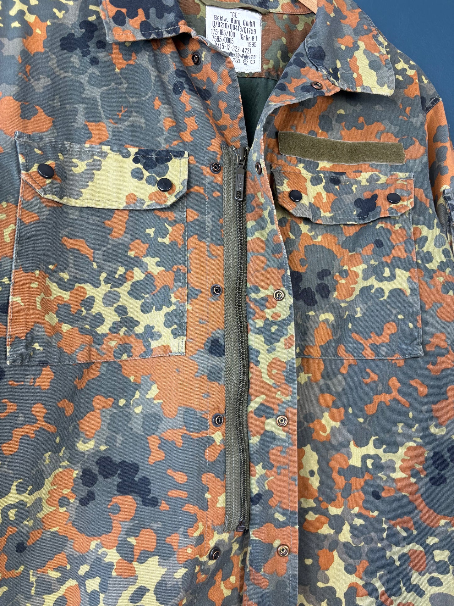 Vintage Flecktarn Camo 1995 Army Fatigue Shirt (M)