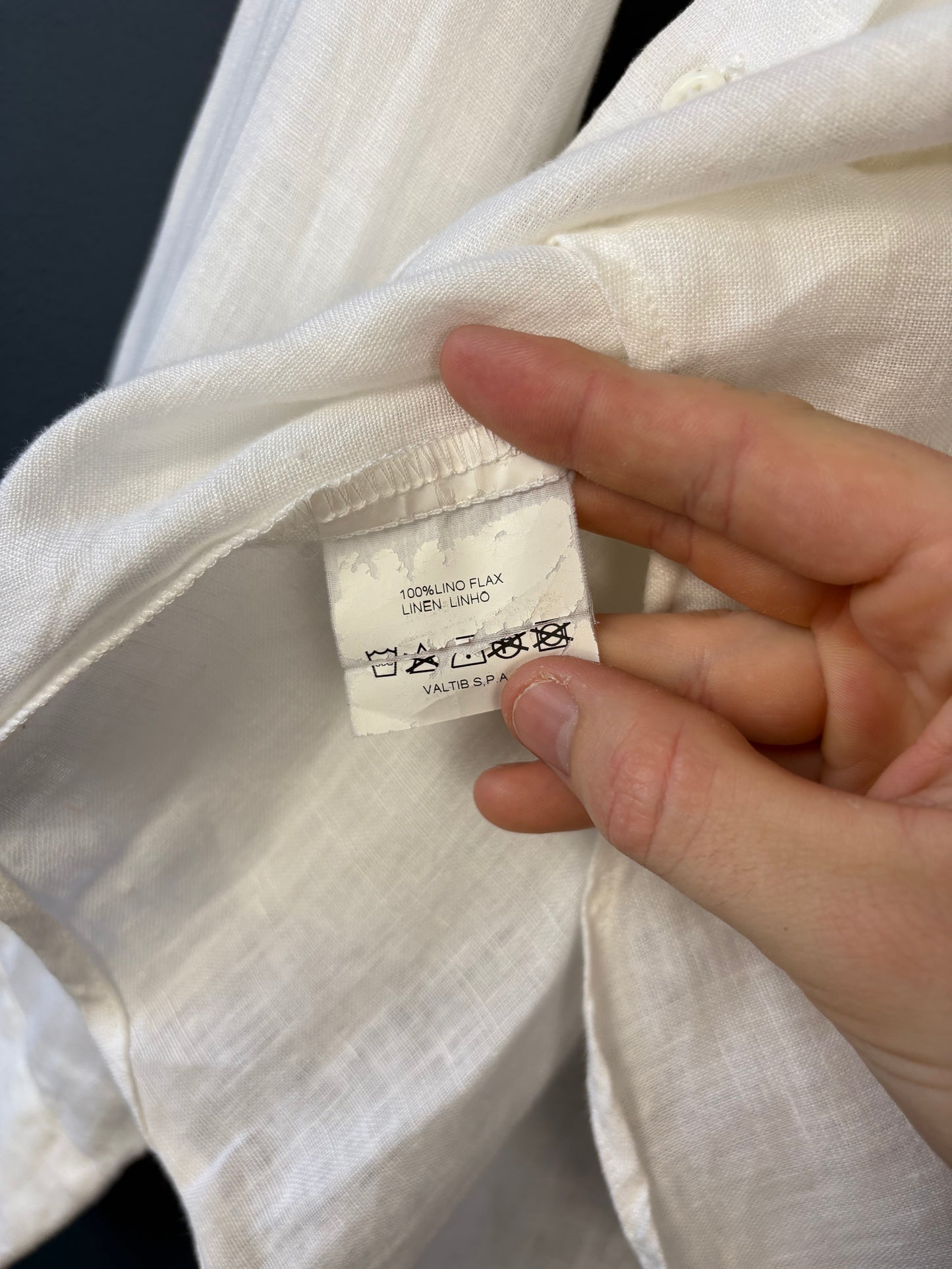 Vintage GF Ferre Italian White Linen Shirt (L)
