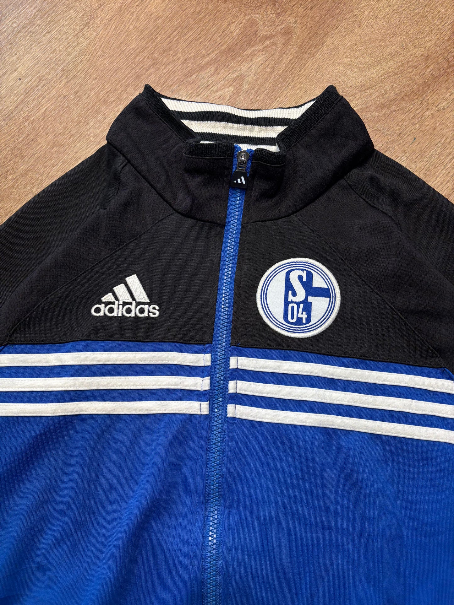 Adidas Schalke 90s Blue + Black Football Track Jacket (M)