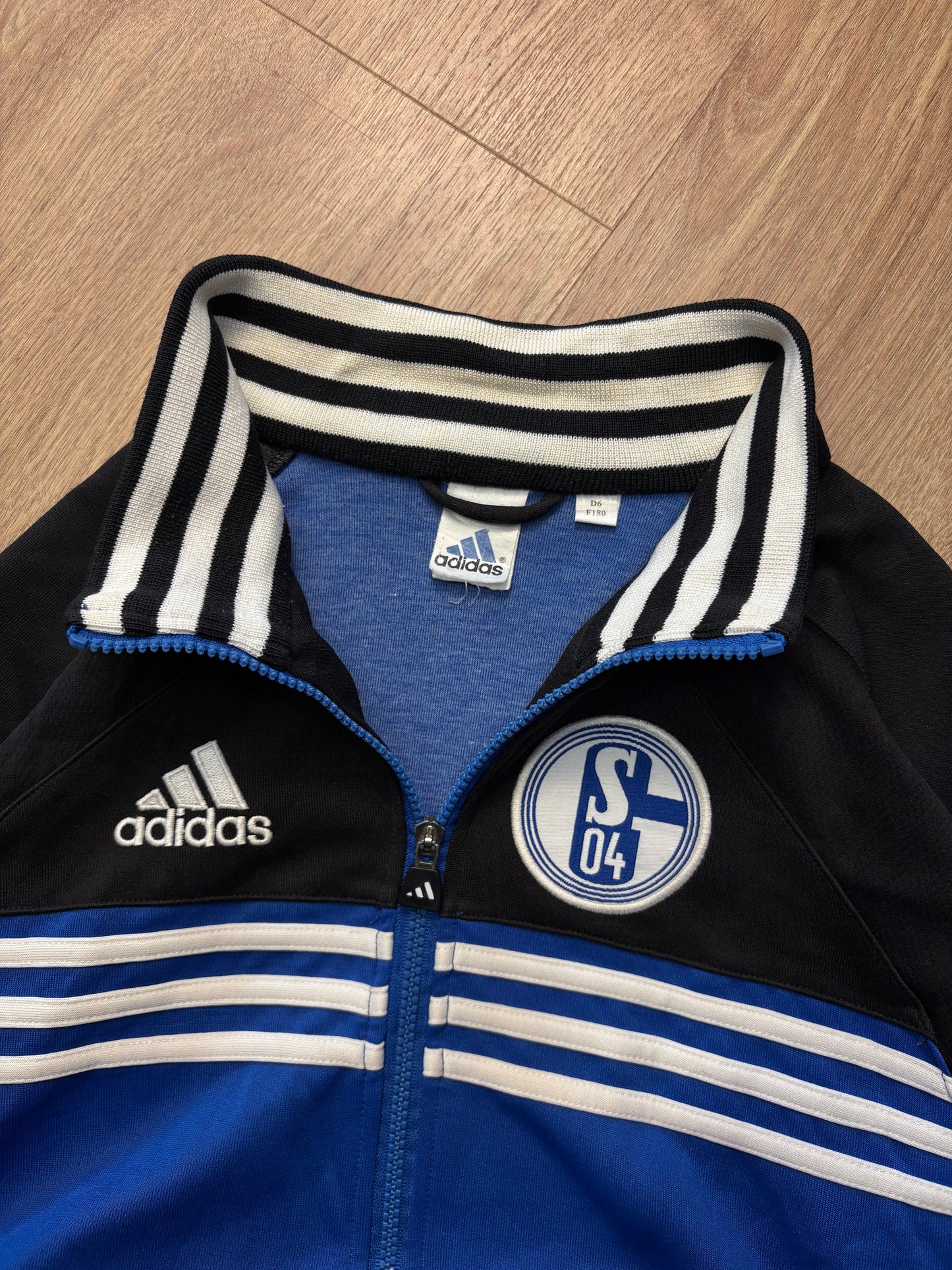 Adidas Schalke 90s Blue + Black Football Track Jacket (M)