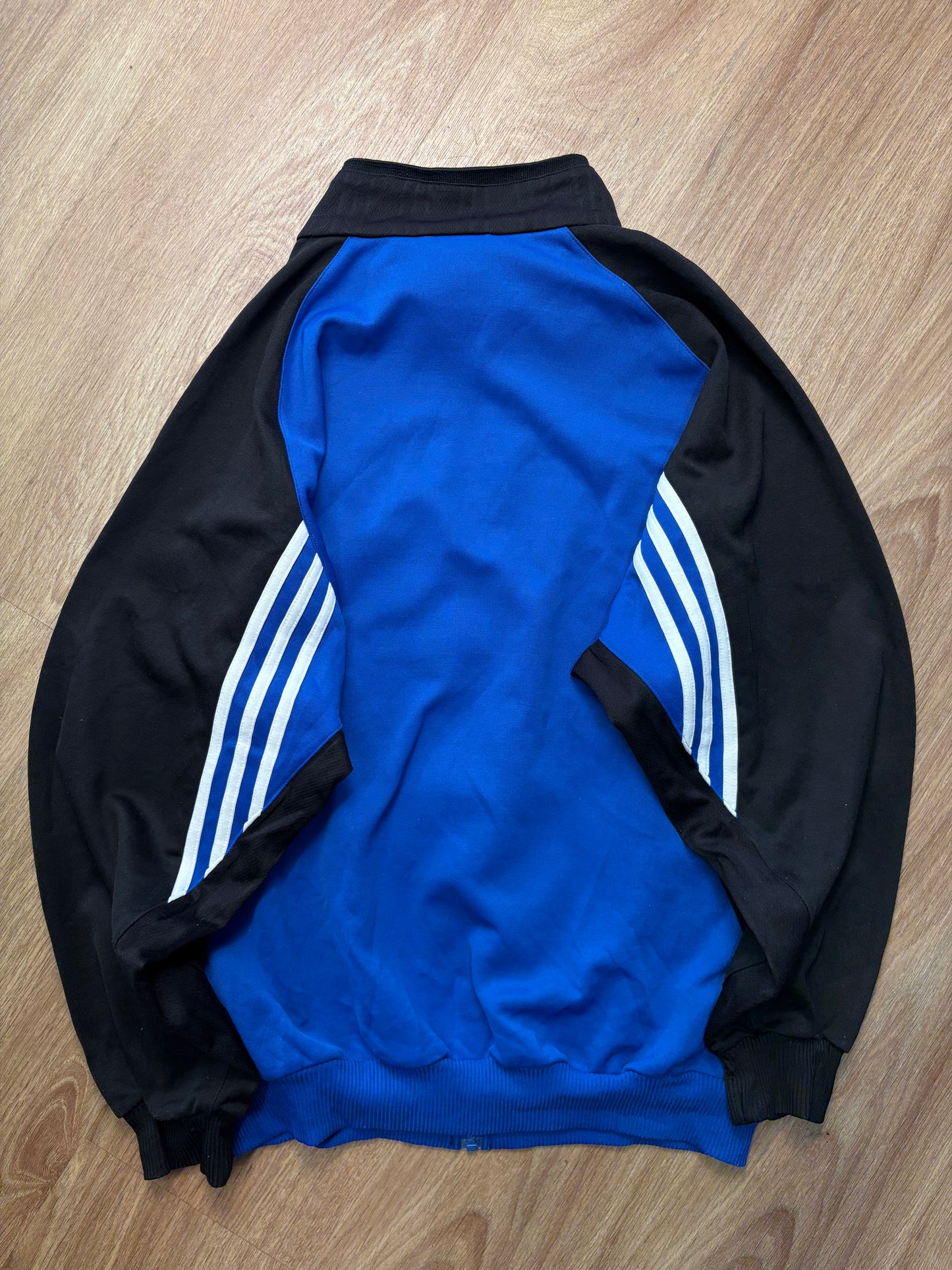Adidas Schalke 90s Blue + Black Football Track Jacket (M)