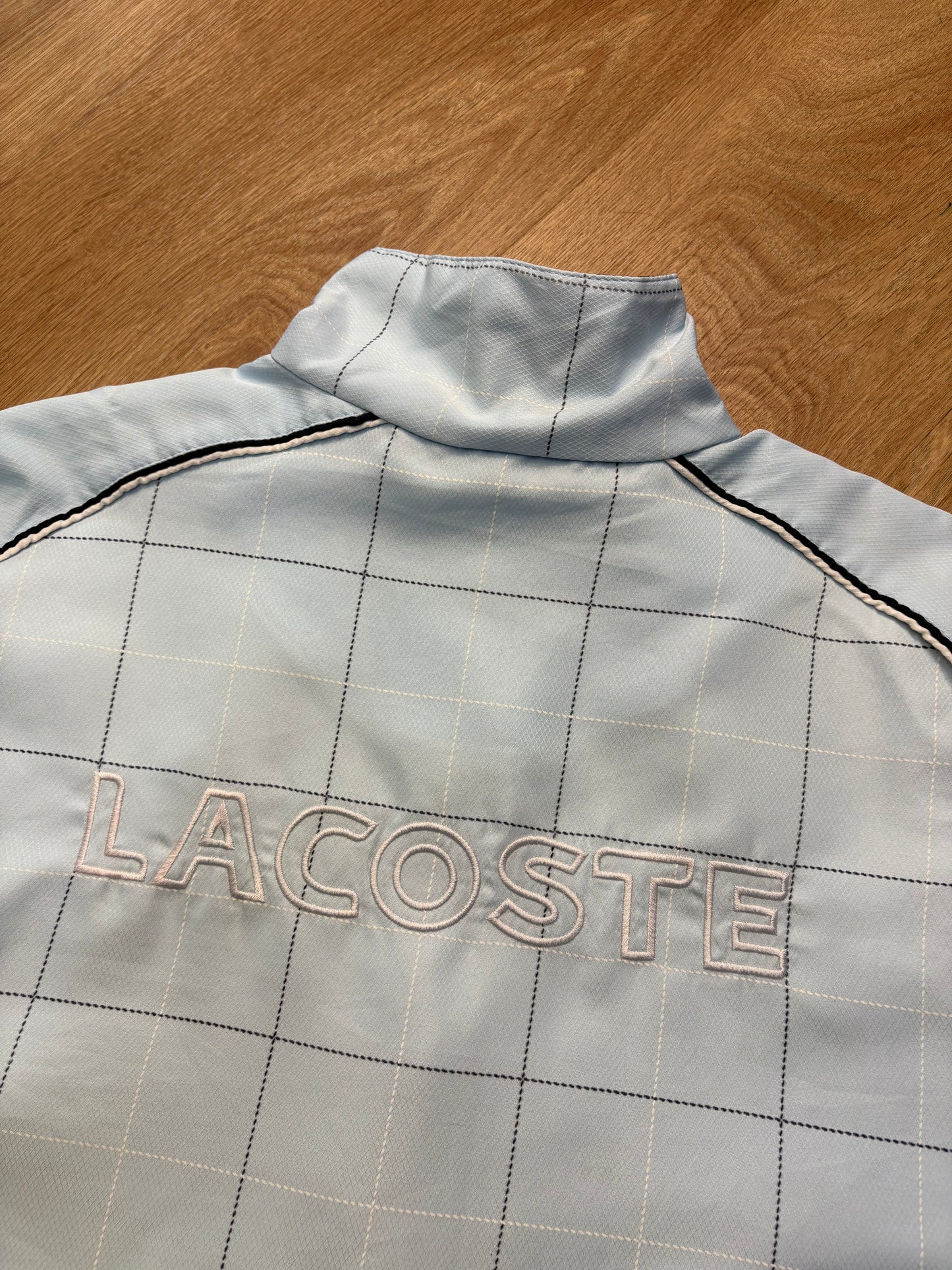 Lacoste 2000s Baby Blue Checkered Track Jacket (M)