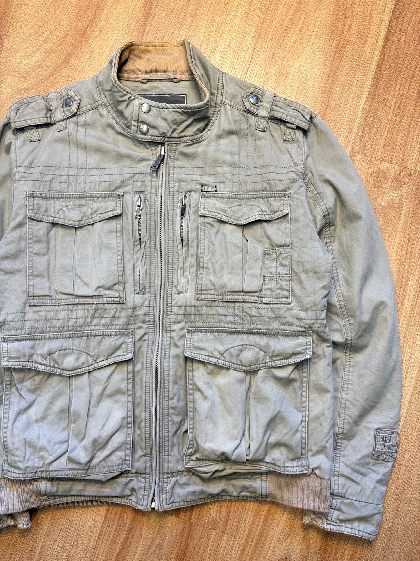 Lee Workwear 90s Khaki Green Technical Canvas Jacket (M)