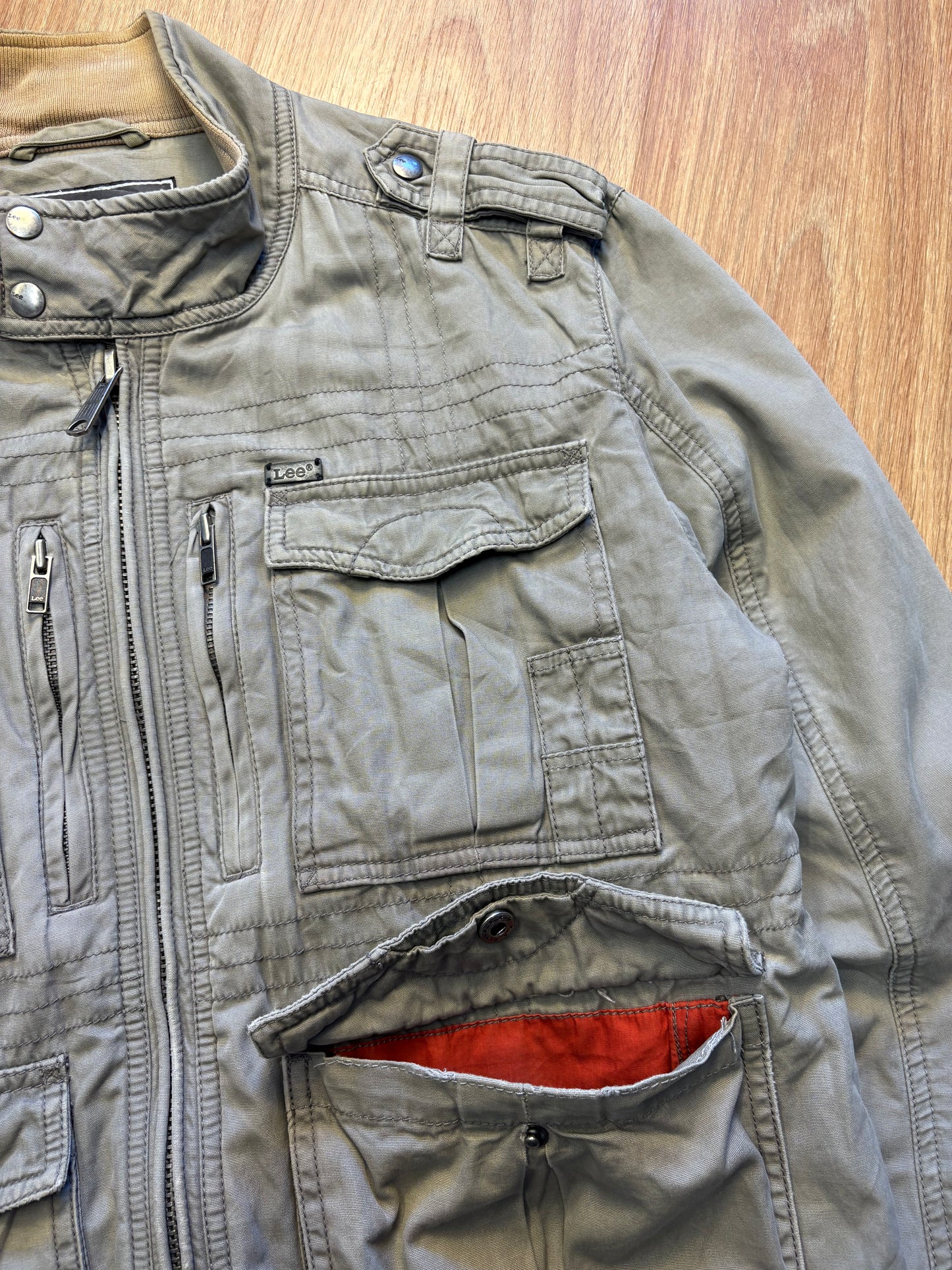 Lee Workwear 90s Khaki Green Technical Canvas Jacket (M)