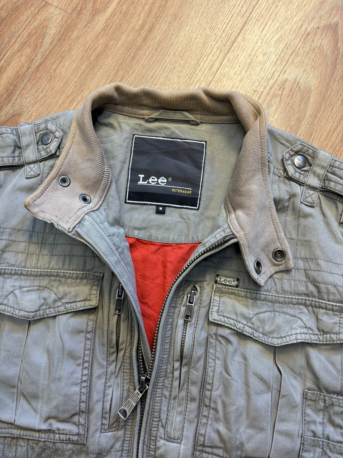 Lee Workwear 90s Khaki Green Technical Canvas Jacket (M)