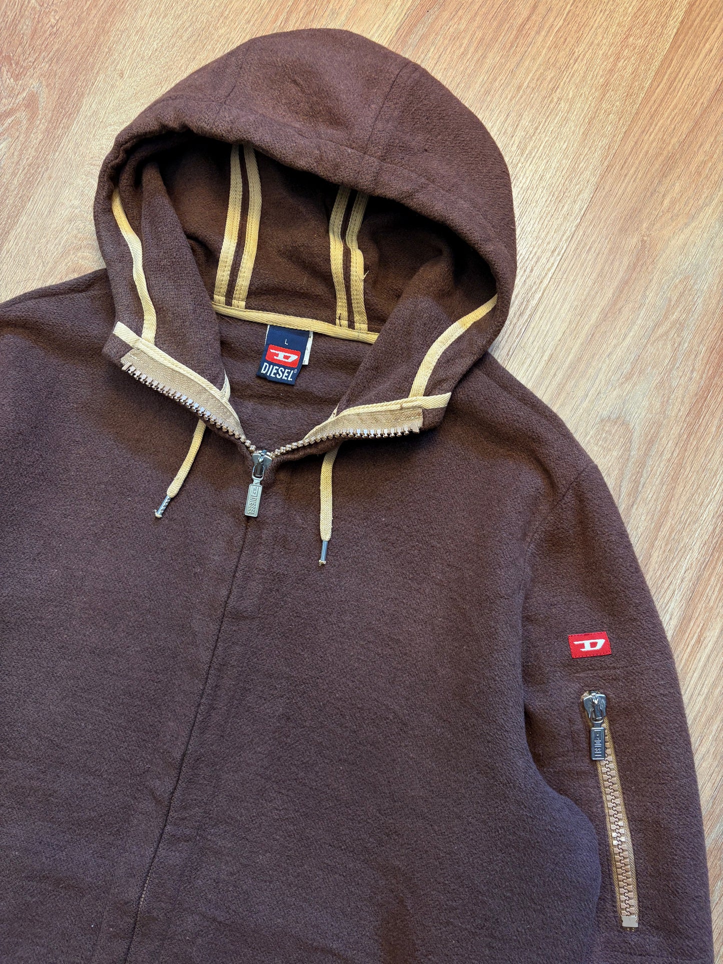 Diesel Industry 90s Brown Wool Hooded Jacket (L)