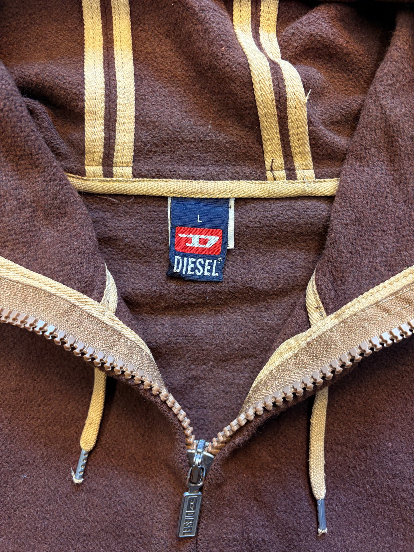 Diesel Industry 90s Brown Wool Hooded Jacket (L)