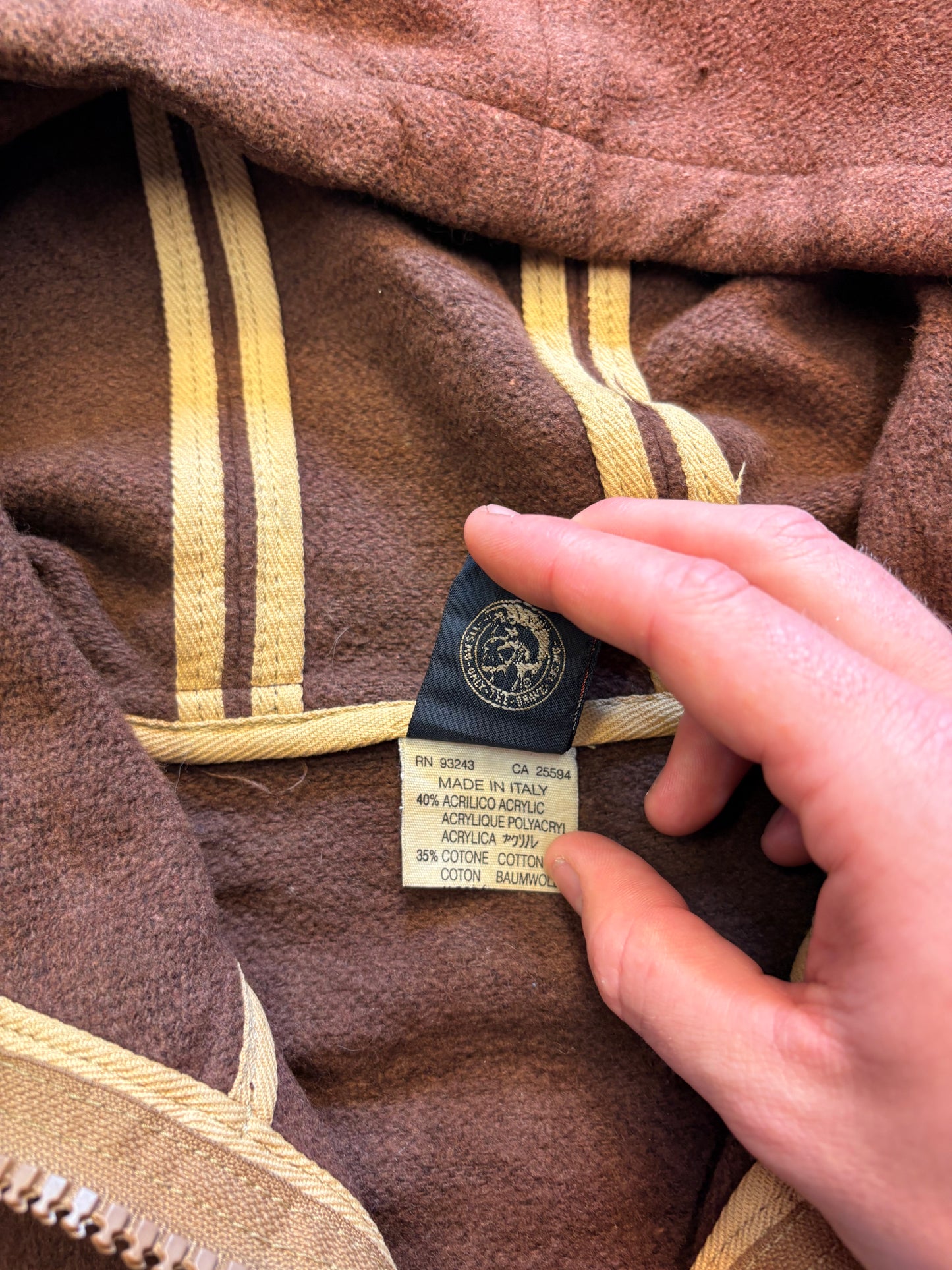 Diesel Industry 90s Brown Wool Hooded Jacket (L)