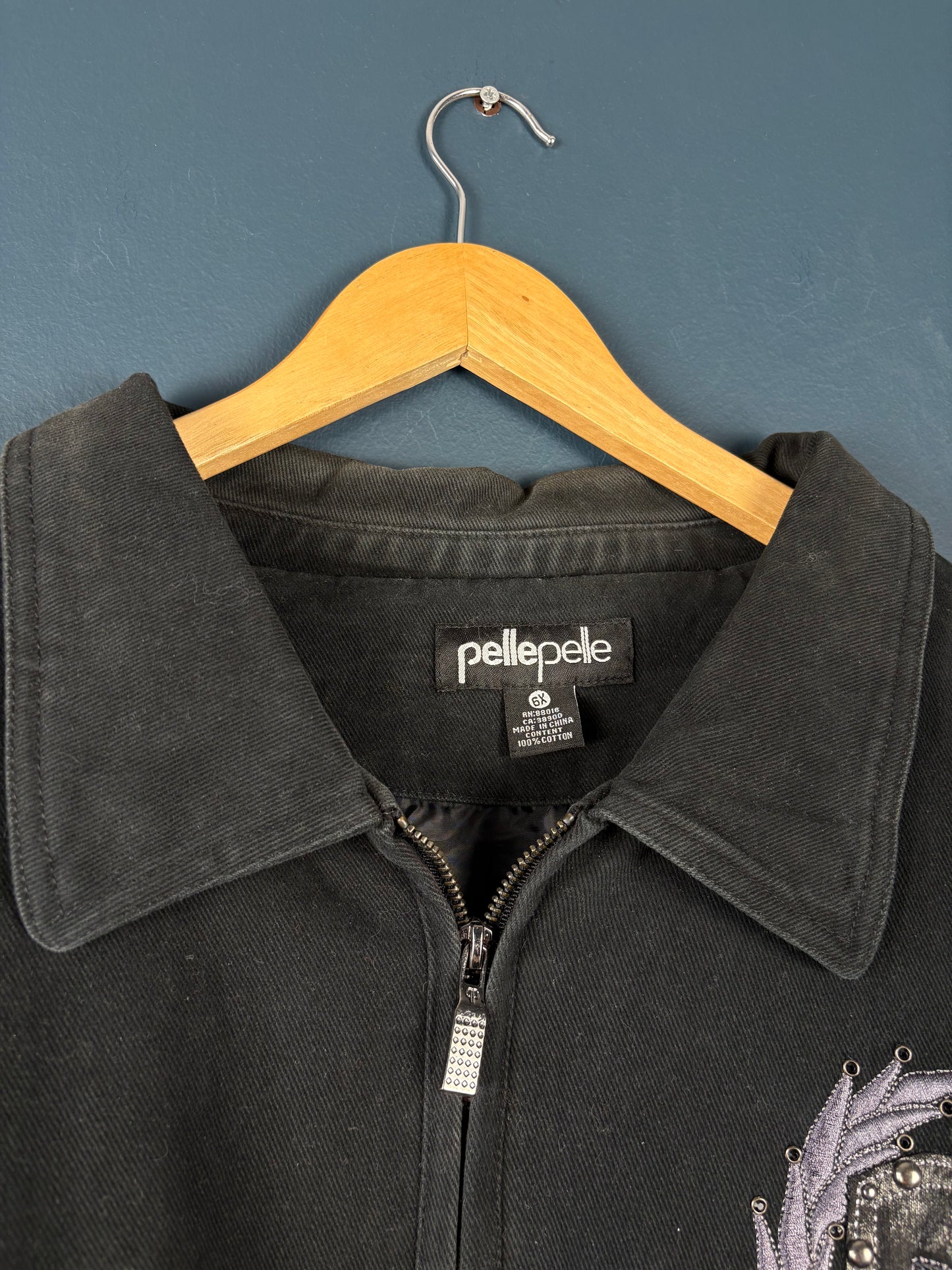 Vintage Pelle Pelle 90s Rhinestone Work Jacket (6XL)