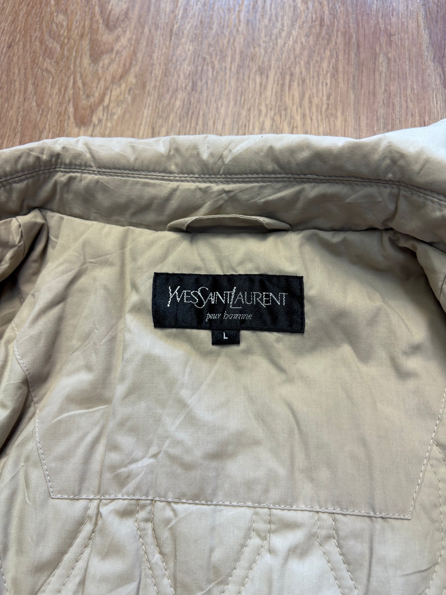 Yves Saint Laurent 90s Beige Embroidered Harrington Jacket (L)