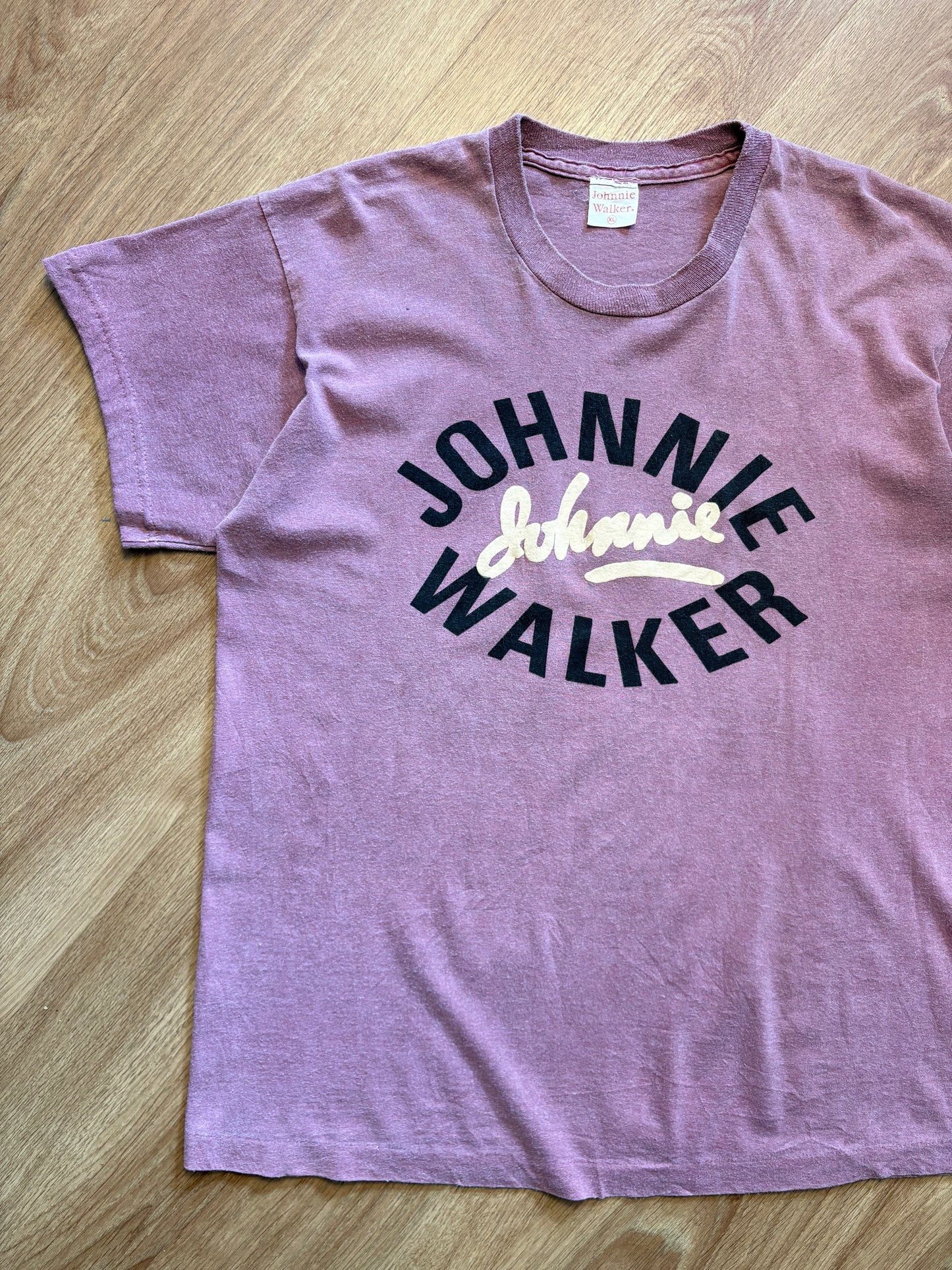 Johnnie Walker Alcohol 90s Light Purple Graphic Tee (XL)