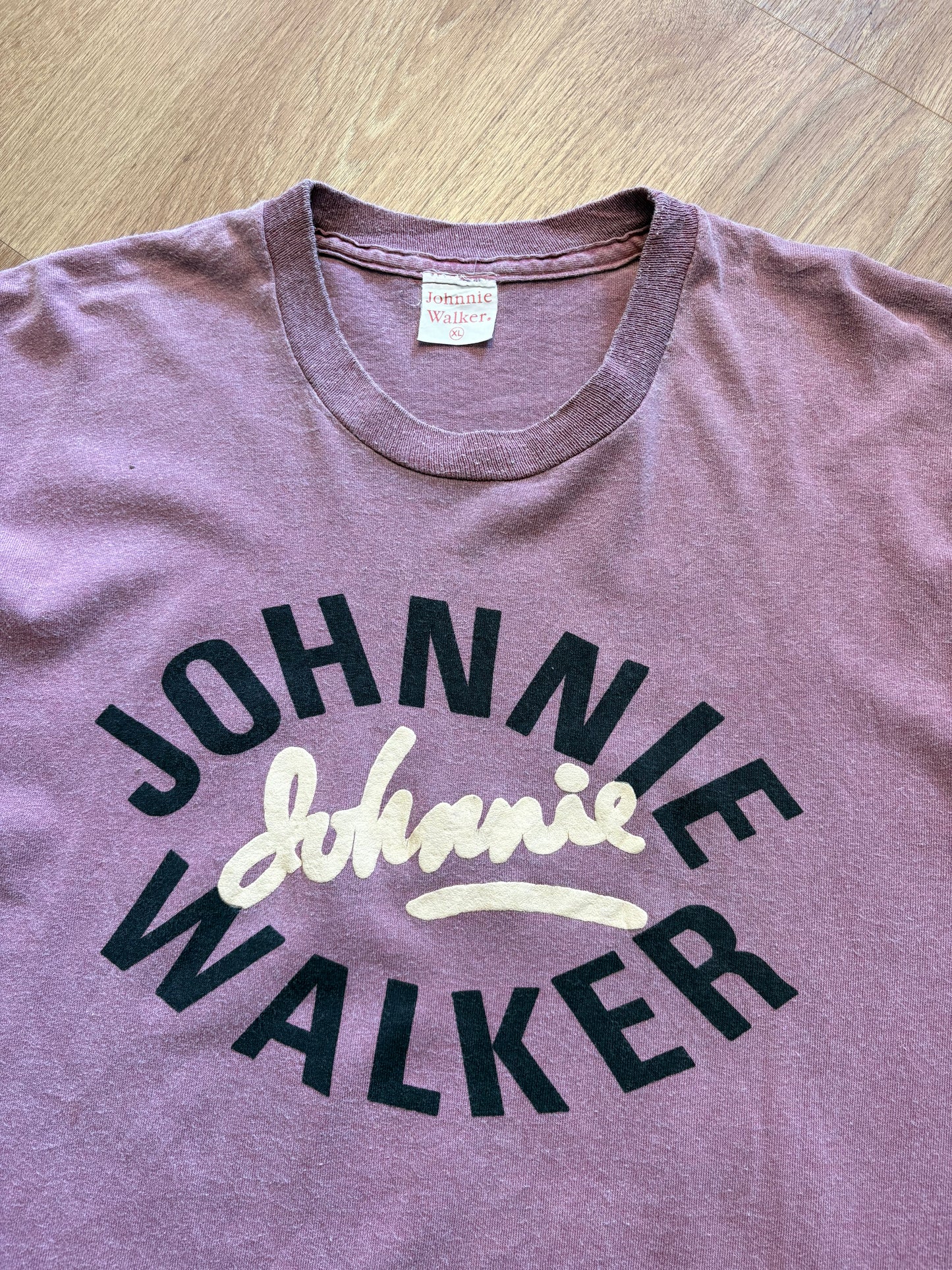Johnnie Walker Alcohol 90s Light Purple Graphic Tee (XL)