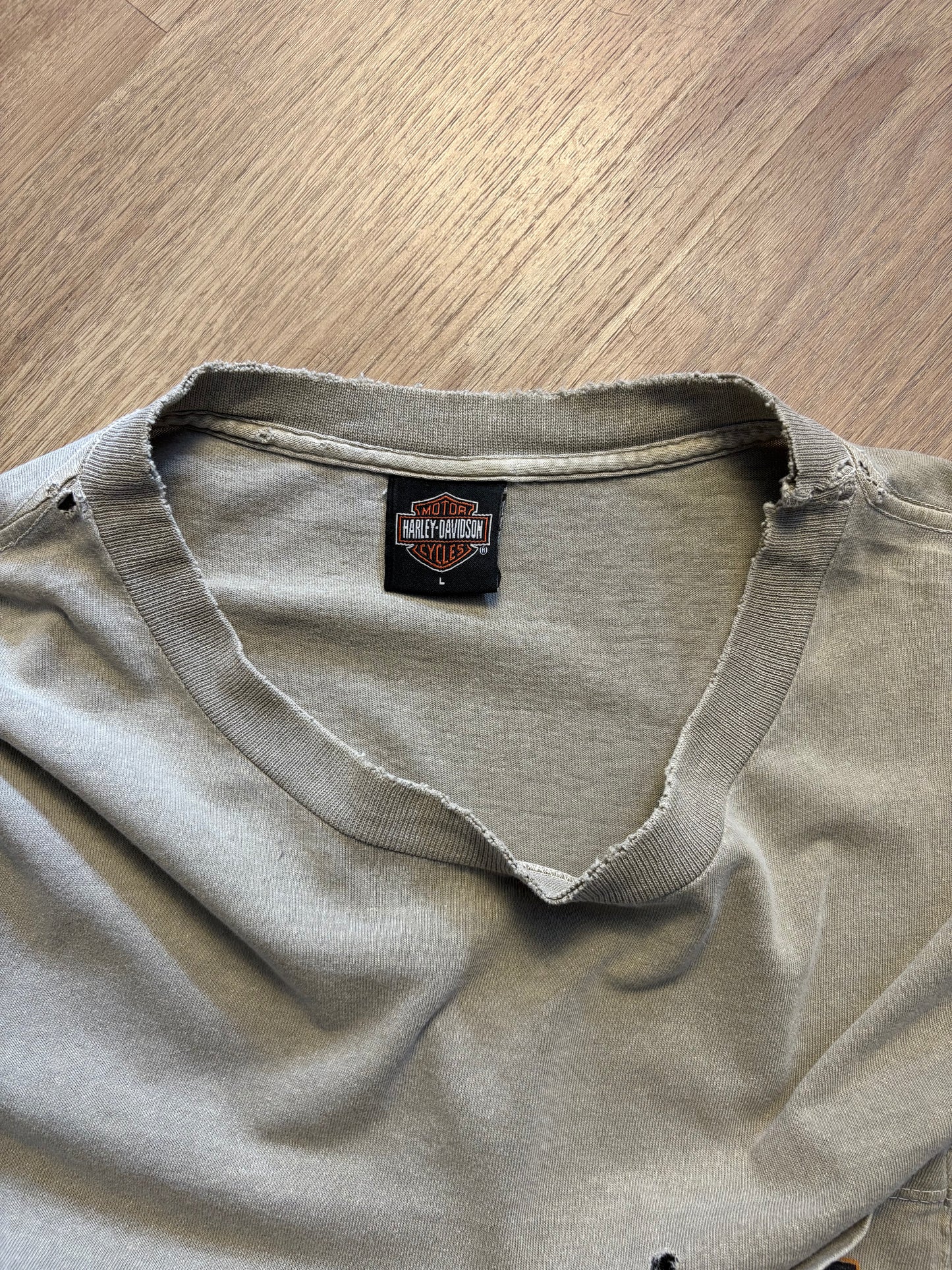 Harley Davidson Vintage Chalk Heavyweight Pocket Tee (L)
