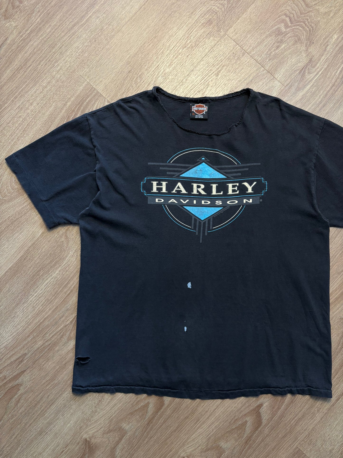 Harley Davidson Las Vegas Vintage Black Cut-Off Graphic Tee (XL)