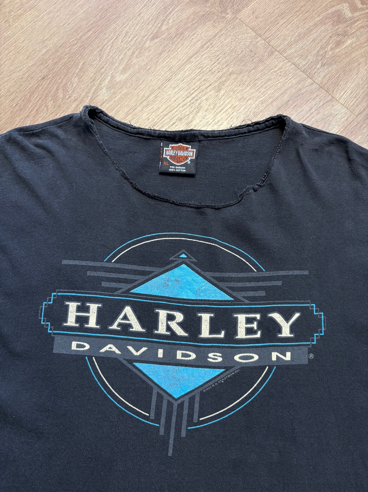 Harley Davidson Las Vegas Vintage Black Cut-Off Graphic Tee (XL)