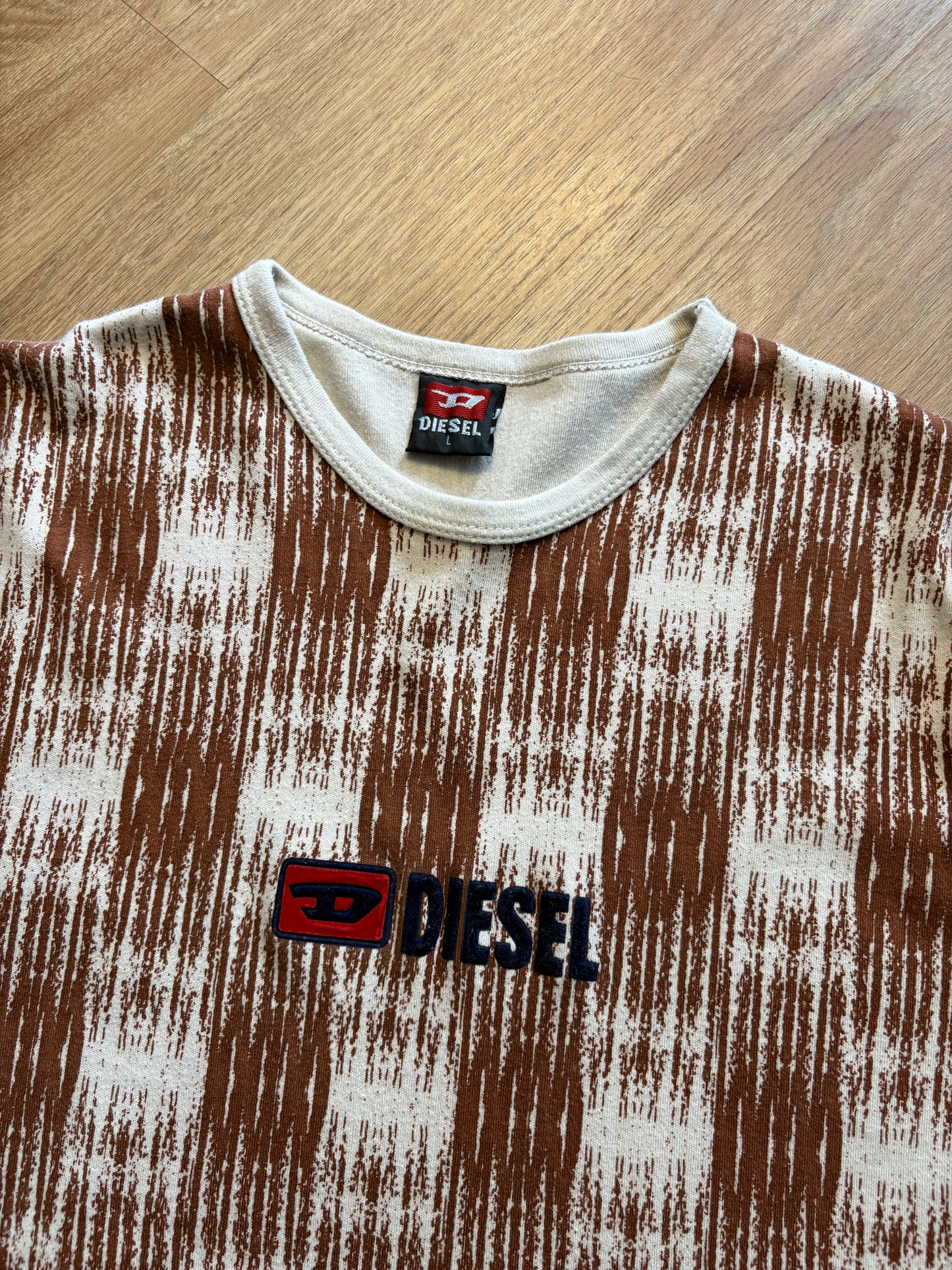 Diesel Industry 90s Pastel Brown Embroidered Top (L)