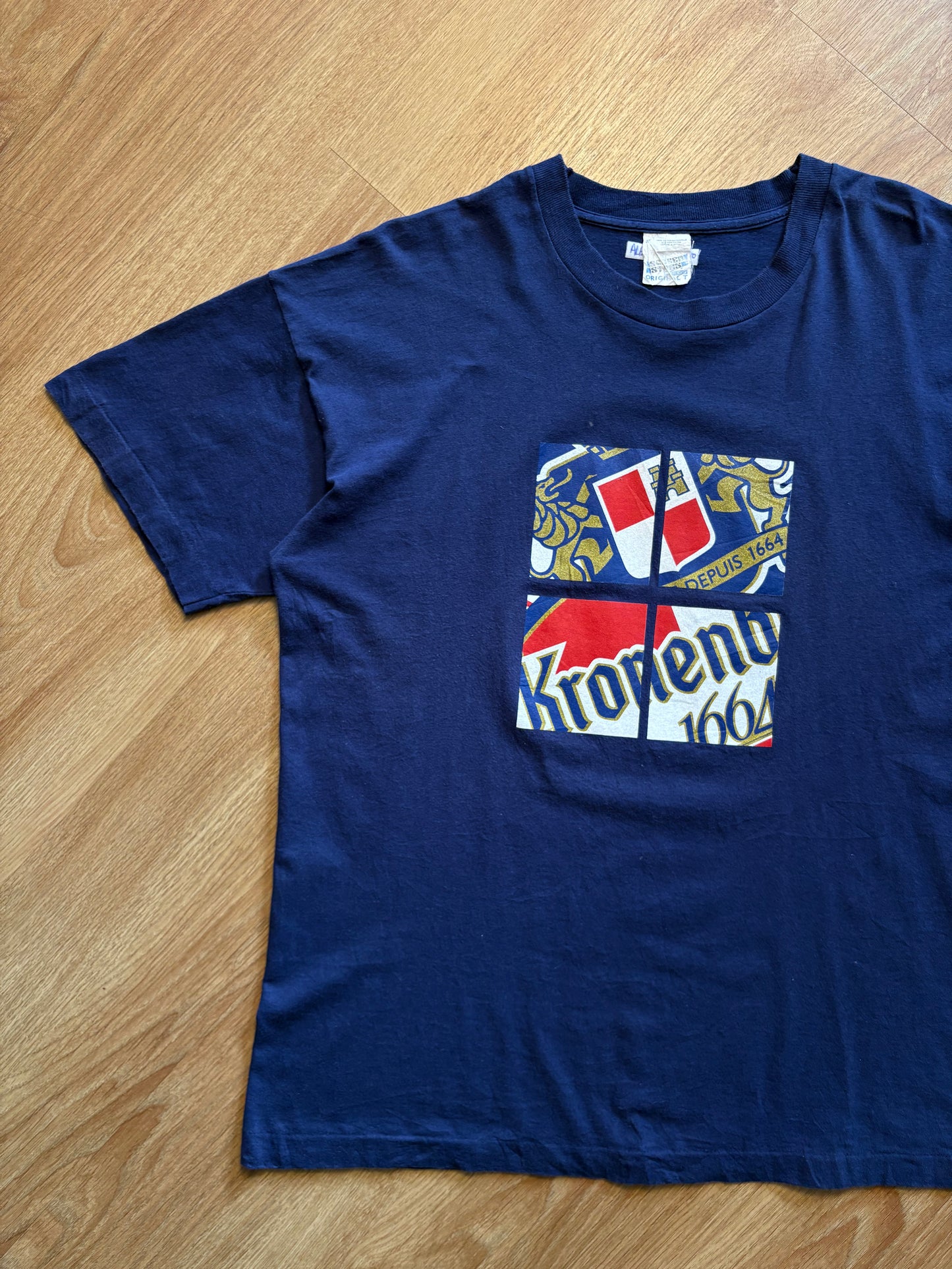Kronenbourg Beer 90s Screen Stars Navy Blue Tee (XL)