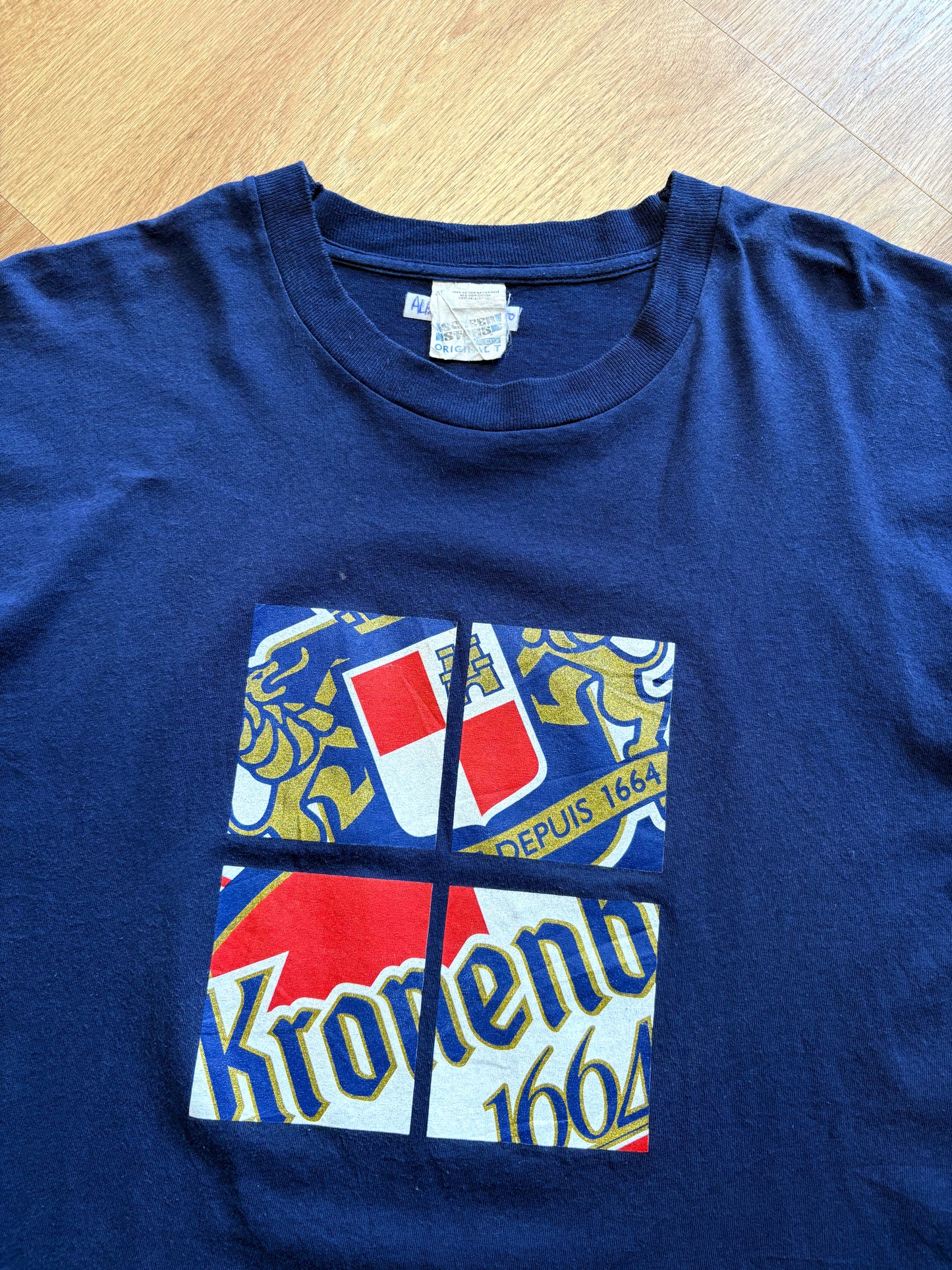 Kronenbourg Beer 90s Screen Stars Navy Blue Tee (XL)