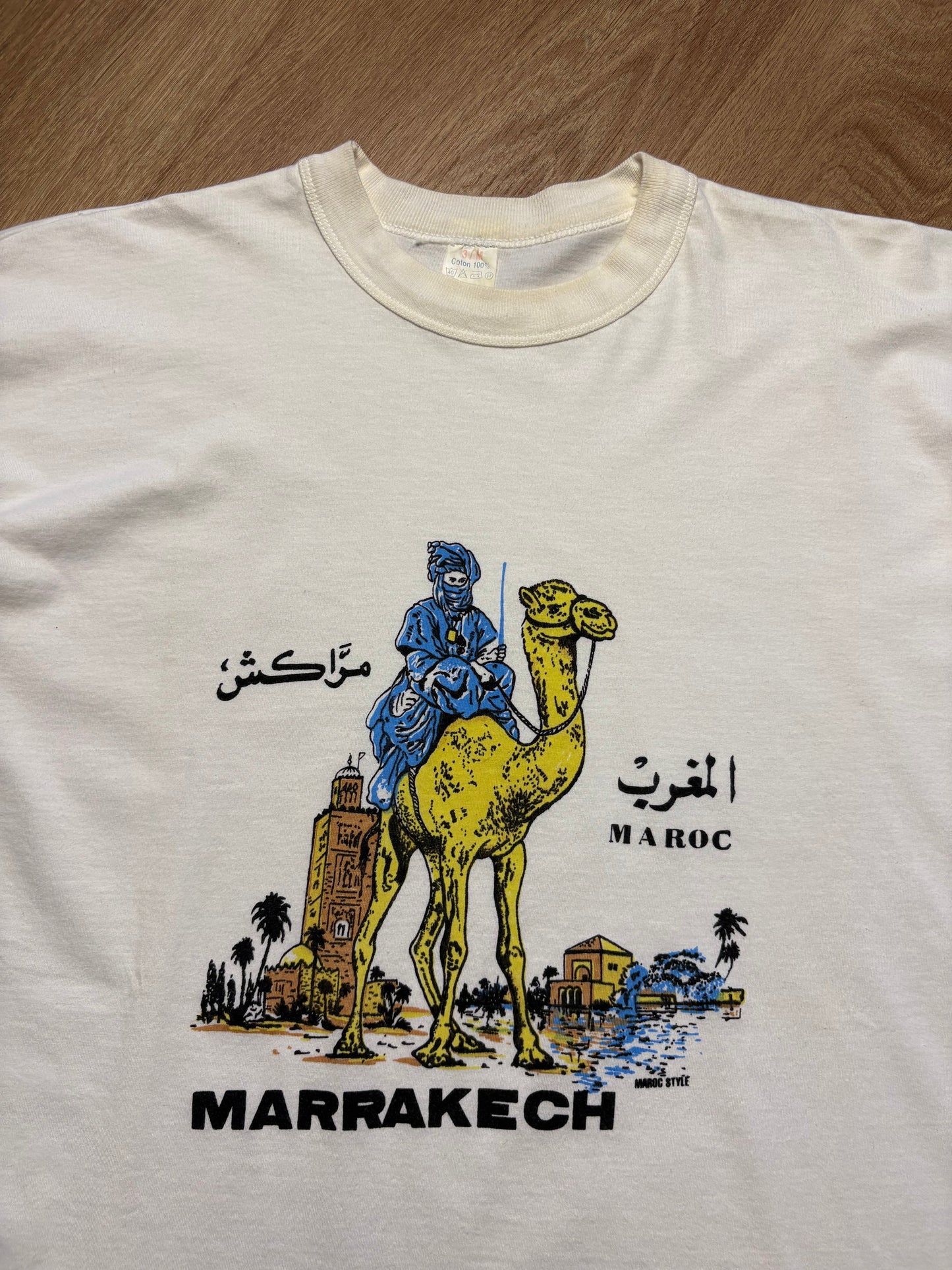 Vintage 90s Marrakech Morocco White Single Stitch Tee (M)