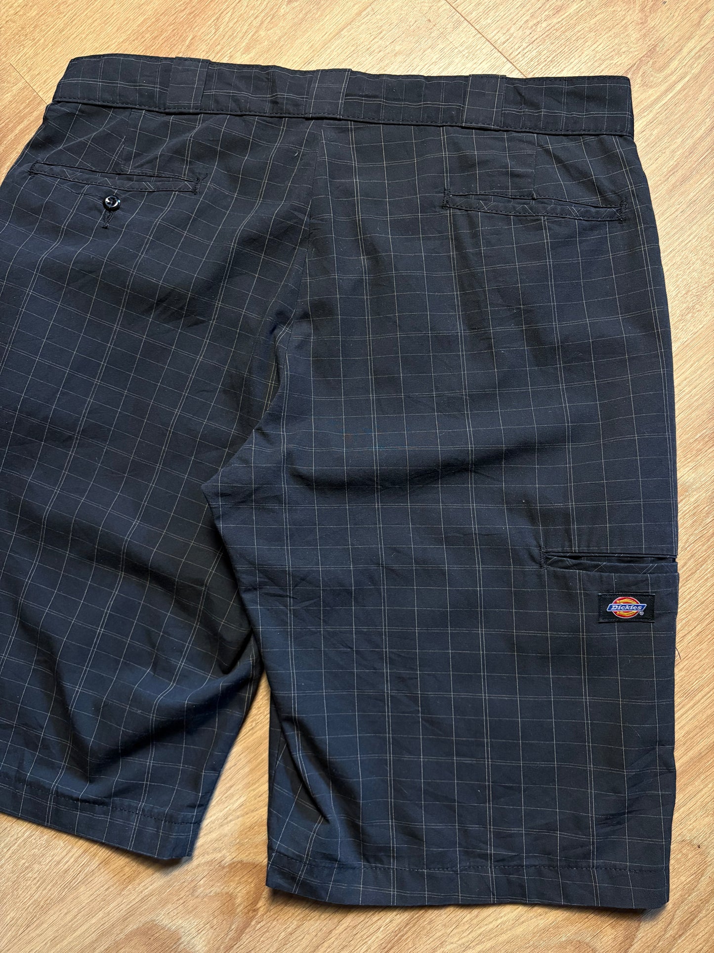 Vintage Dickies Workwear Baggy Black Checkered Shorts (38w)