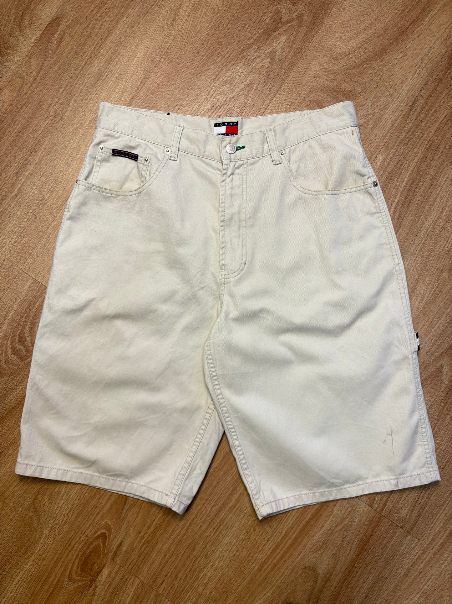 Vintage Tommy Hilfiger Chalk White Carpenter Shorts (32w)