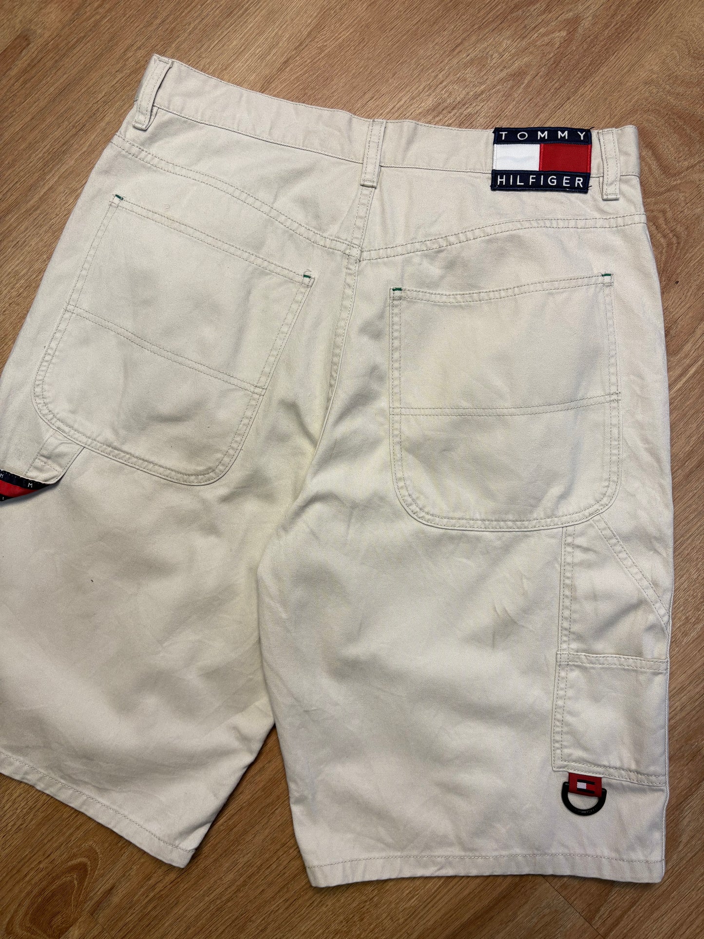Vintage Tommy Hilfiger Chalk White Carpenter Shorts (32w)