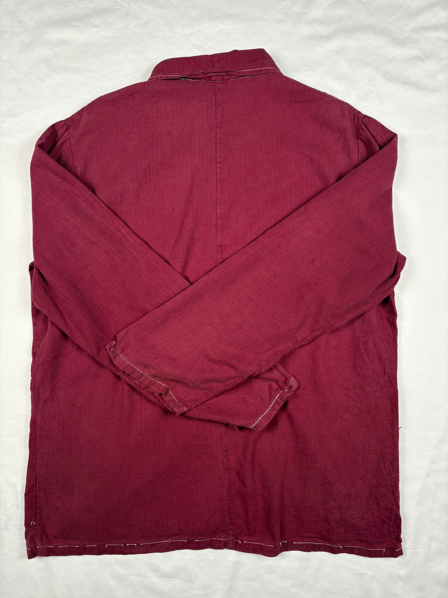 True Vintage 60s Burgundy French Workwear Chore Jacket (L)
