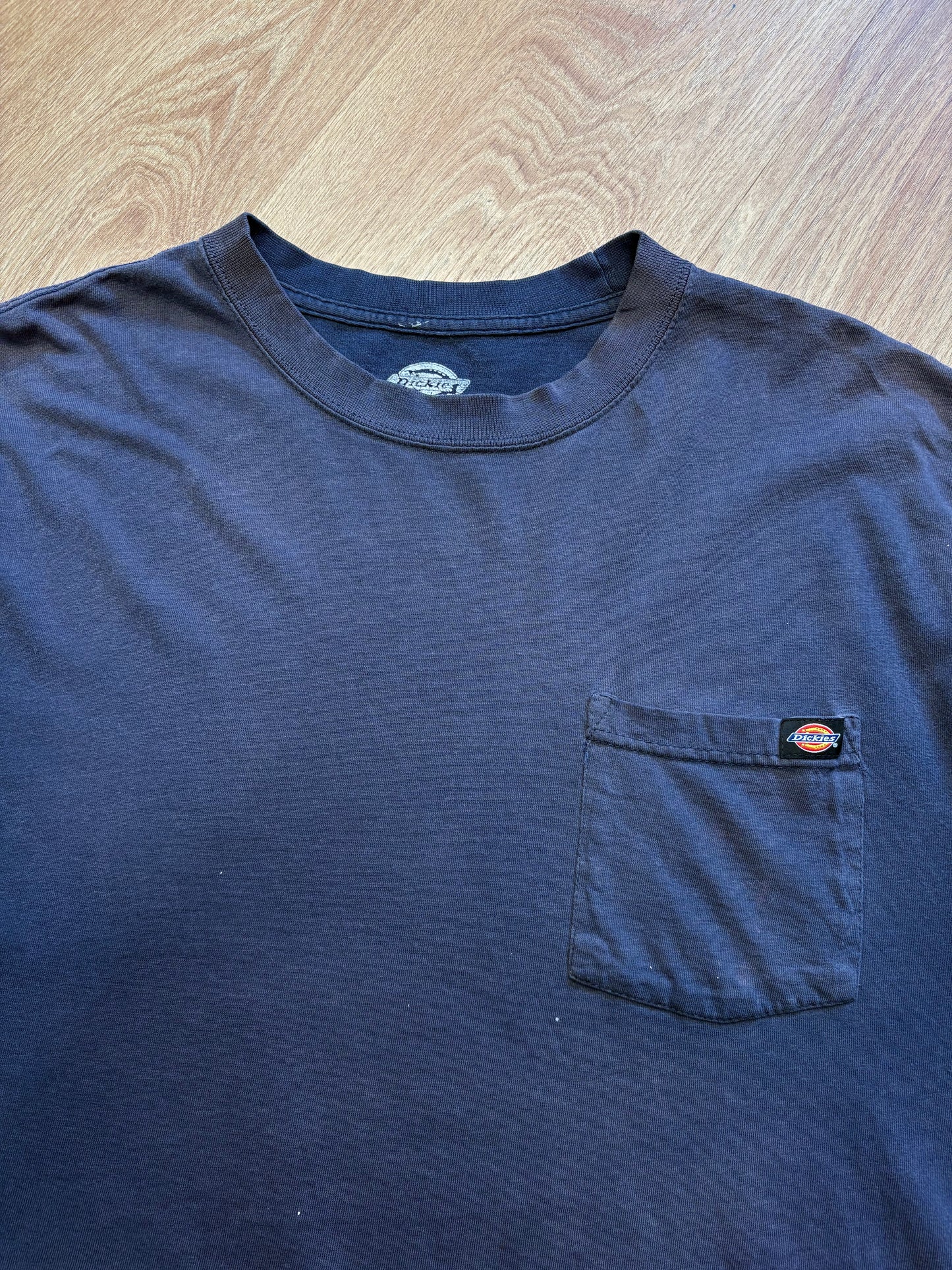 Vintage Dickies Workwear Washed Navy Blue Pocket Tee (L)