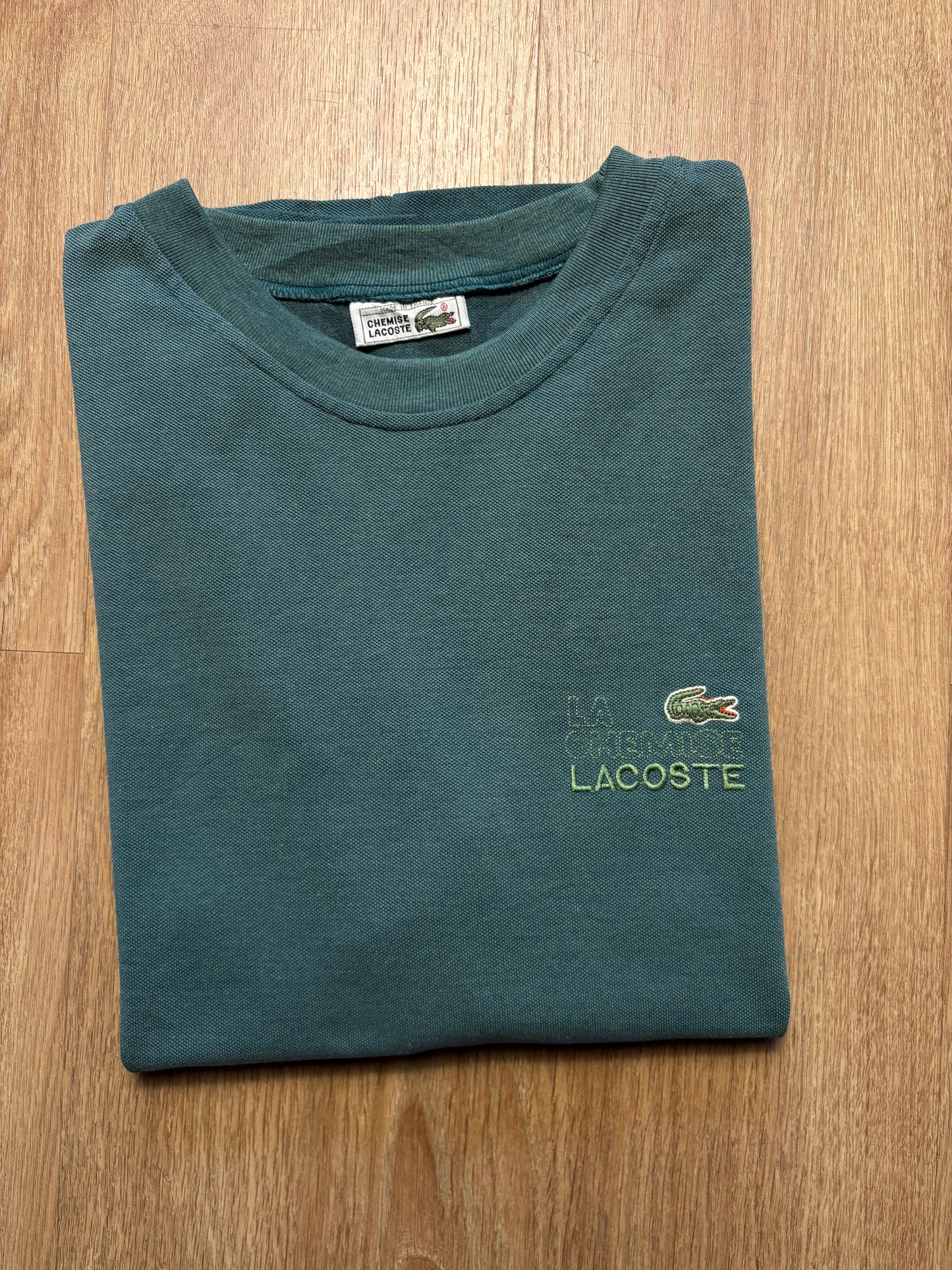 Vintage Lacoste Chemise Dark Green Heavyweight T-shirt (M)