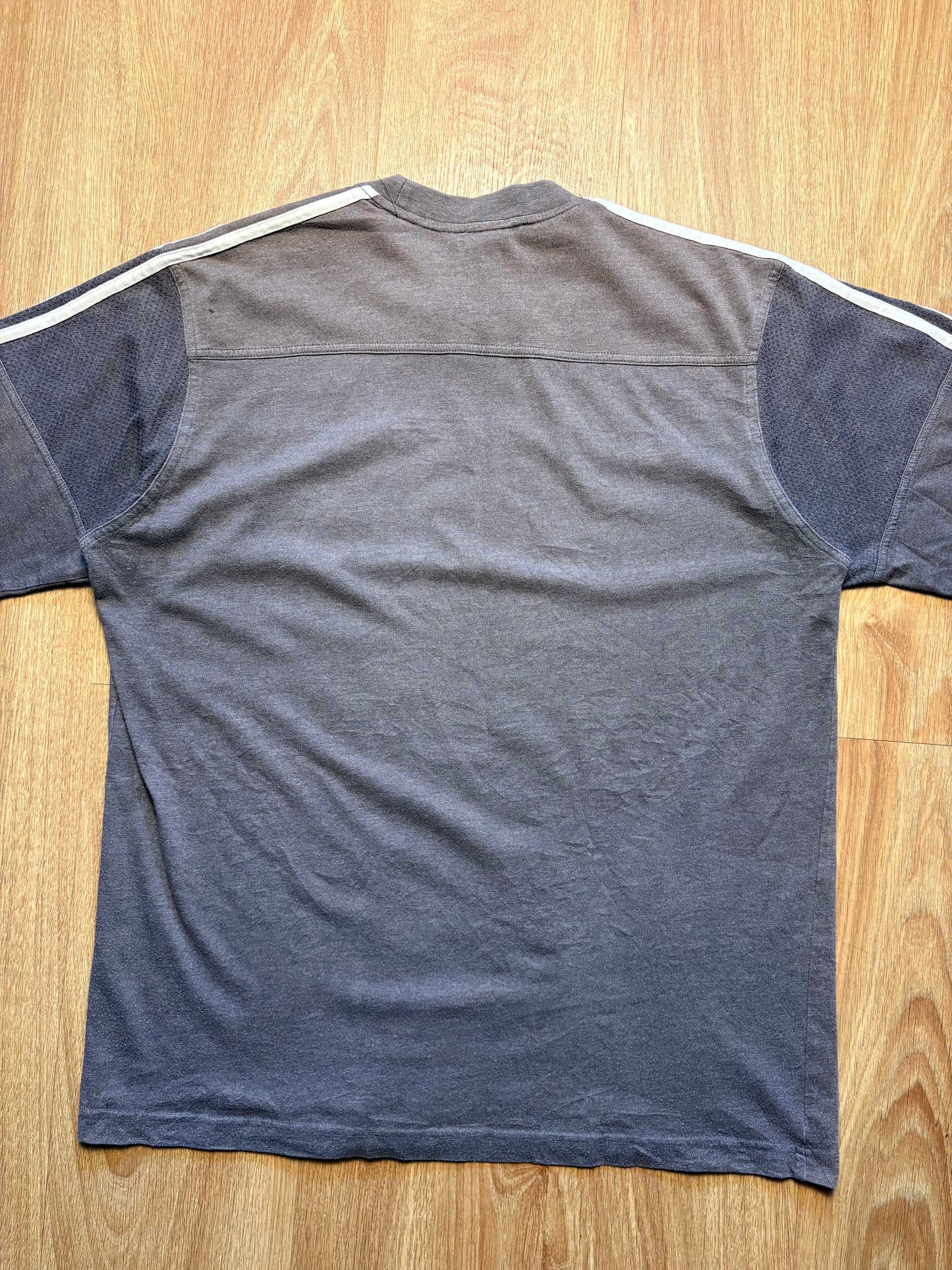 Vintage Adidas Three Stripes Dark Grey T-shirt (M)
