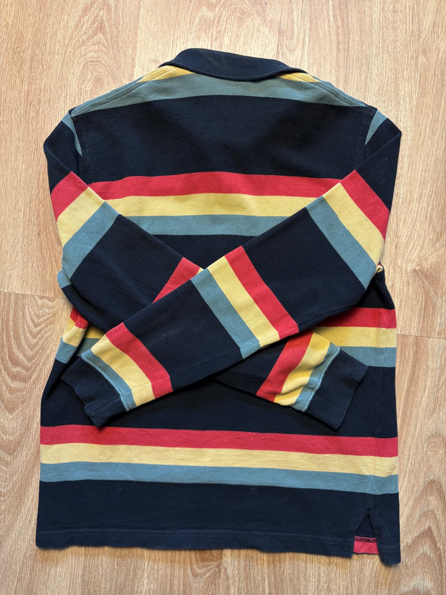 Vintage Lacoste Multi-colour Stripe Rugby Top (S)