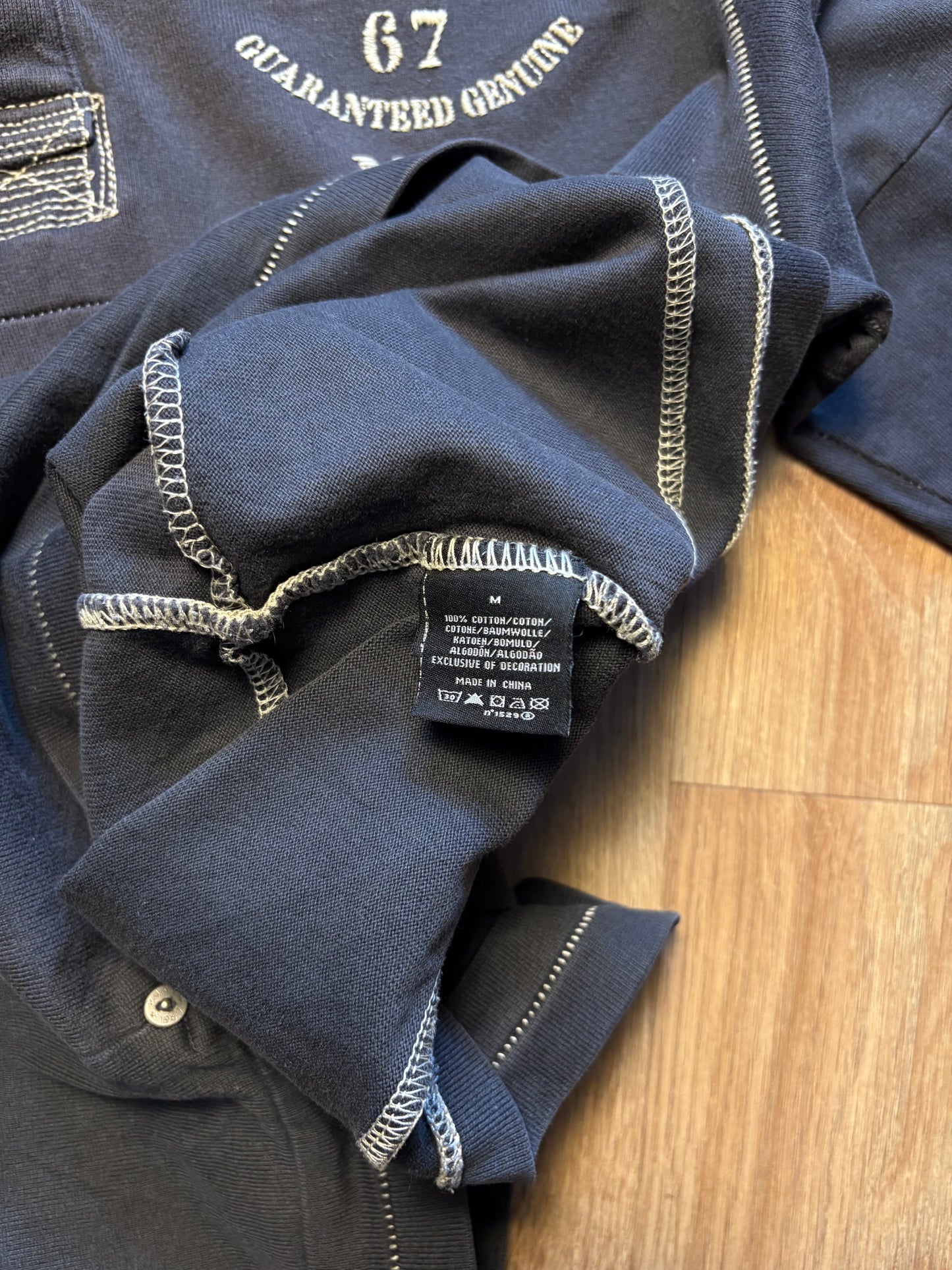 Ralph Lauren Embroidered Dark Grey Rugby Top (M)