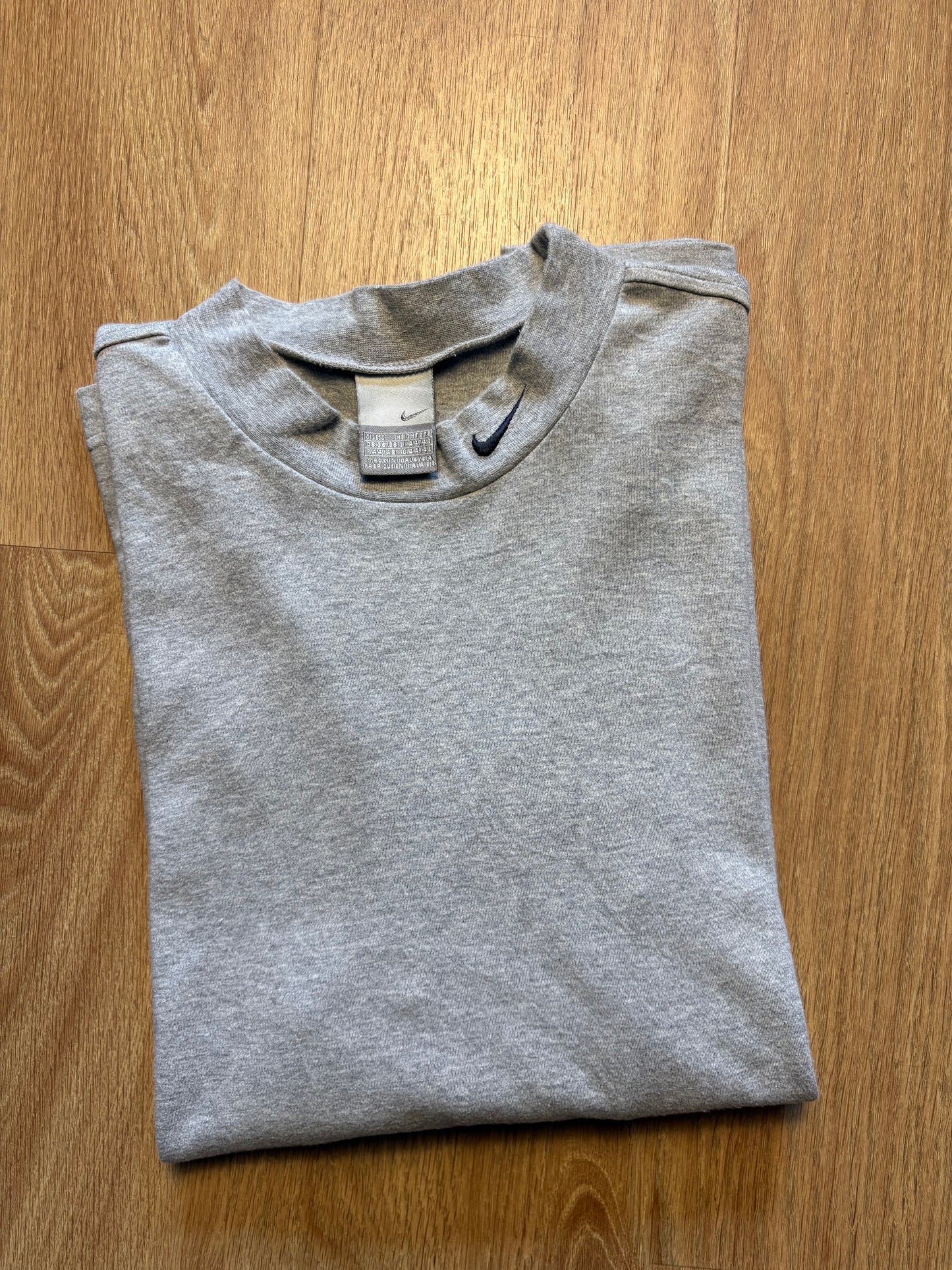 Vintage Nike Mock Neck Heather Grey Longsleeve Top (S)
