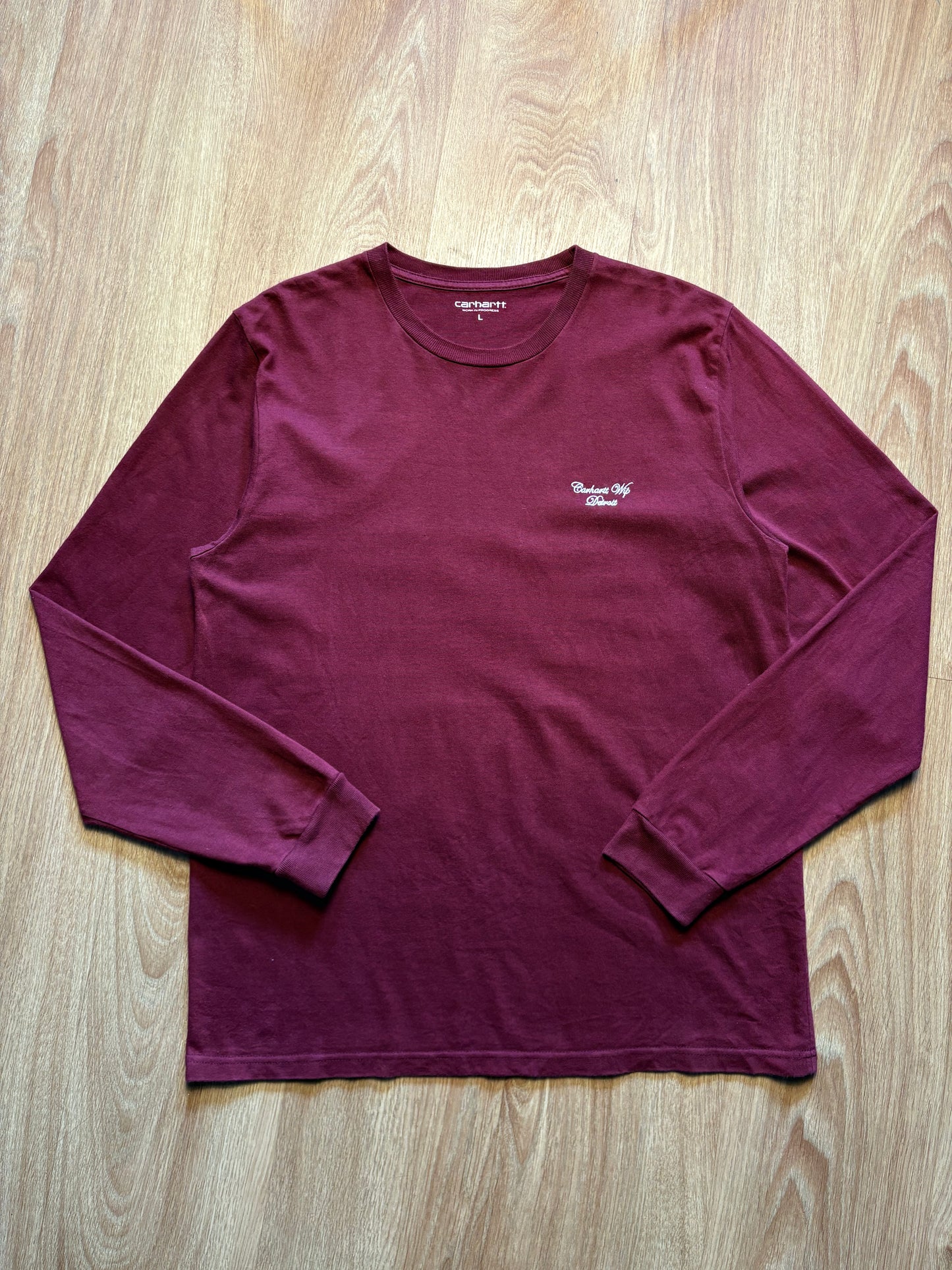 Carhartt WIP Heavyweight Longsleeve Burgundy Top (L)