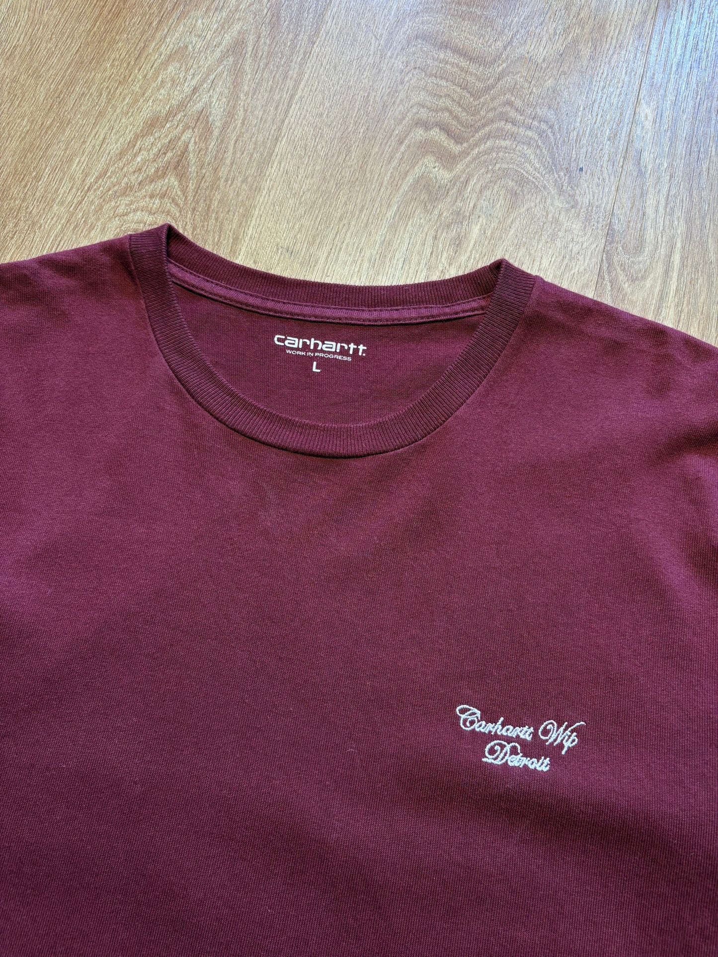 Carhartt WIP Heavyweight Longsleeve Burgundy Top (L)