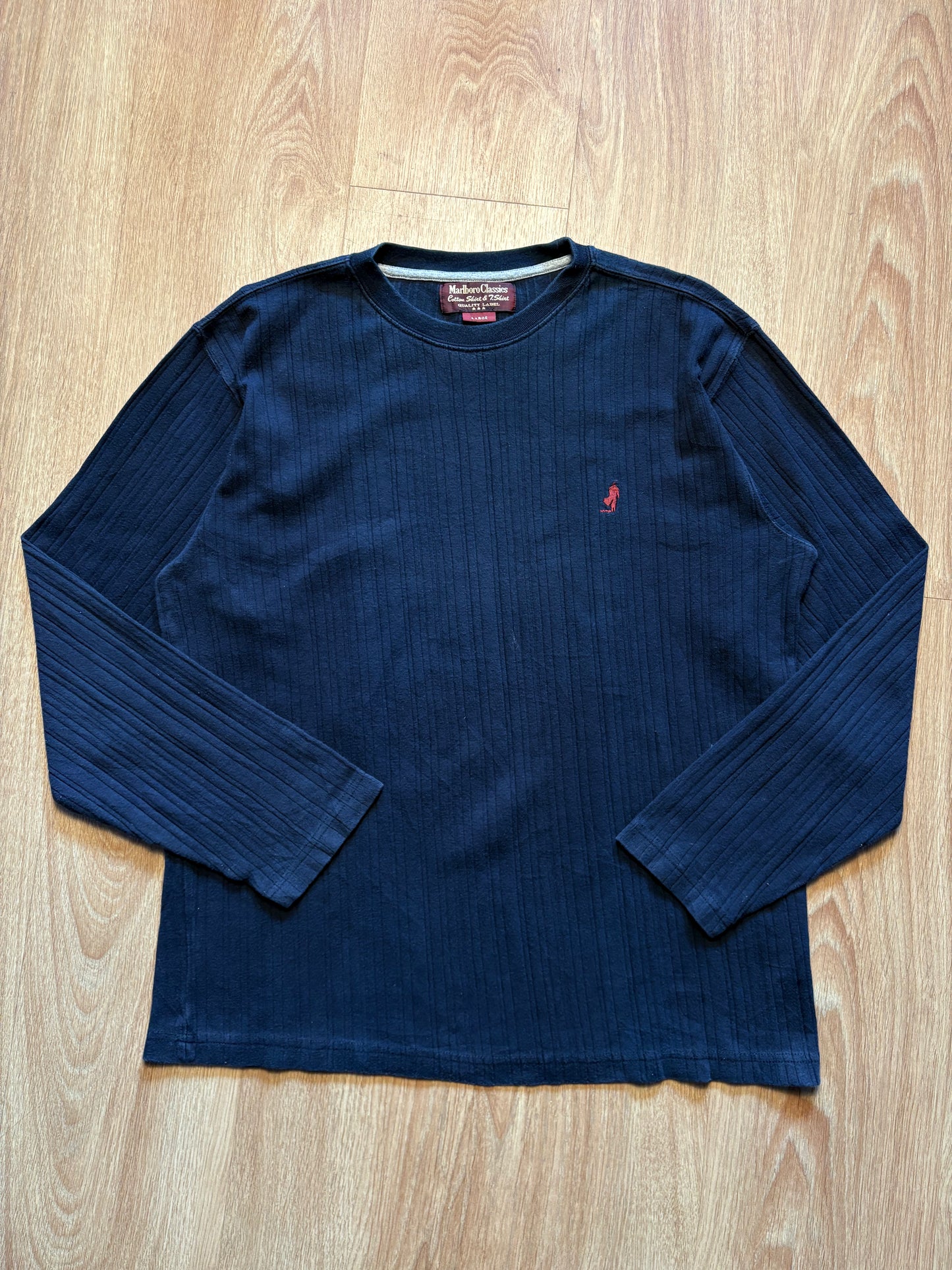 Vintage Marlboro Black Henley Longsleeve Top (L)